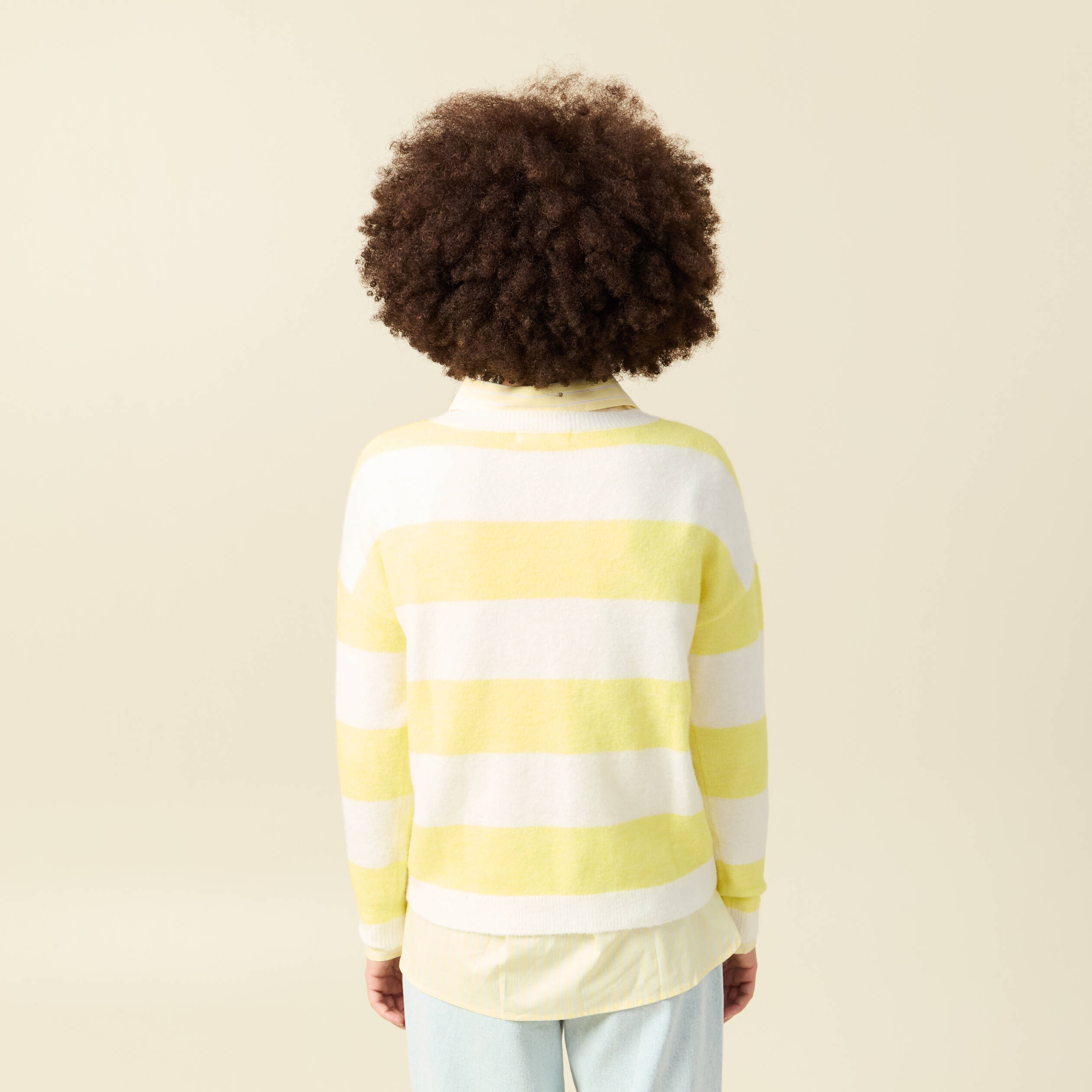 Pull col rond Atelier Beguin x Bonobo jaune femme
