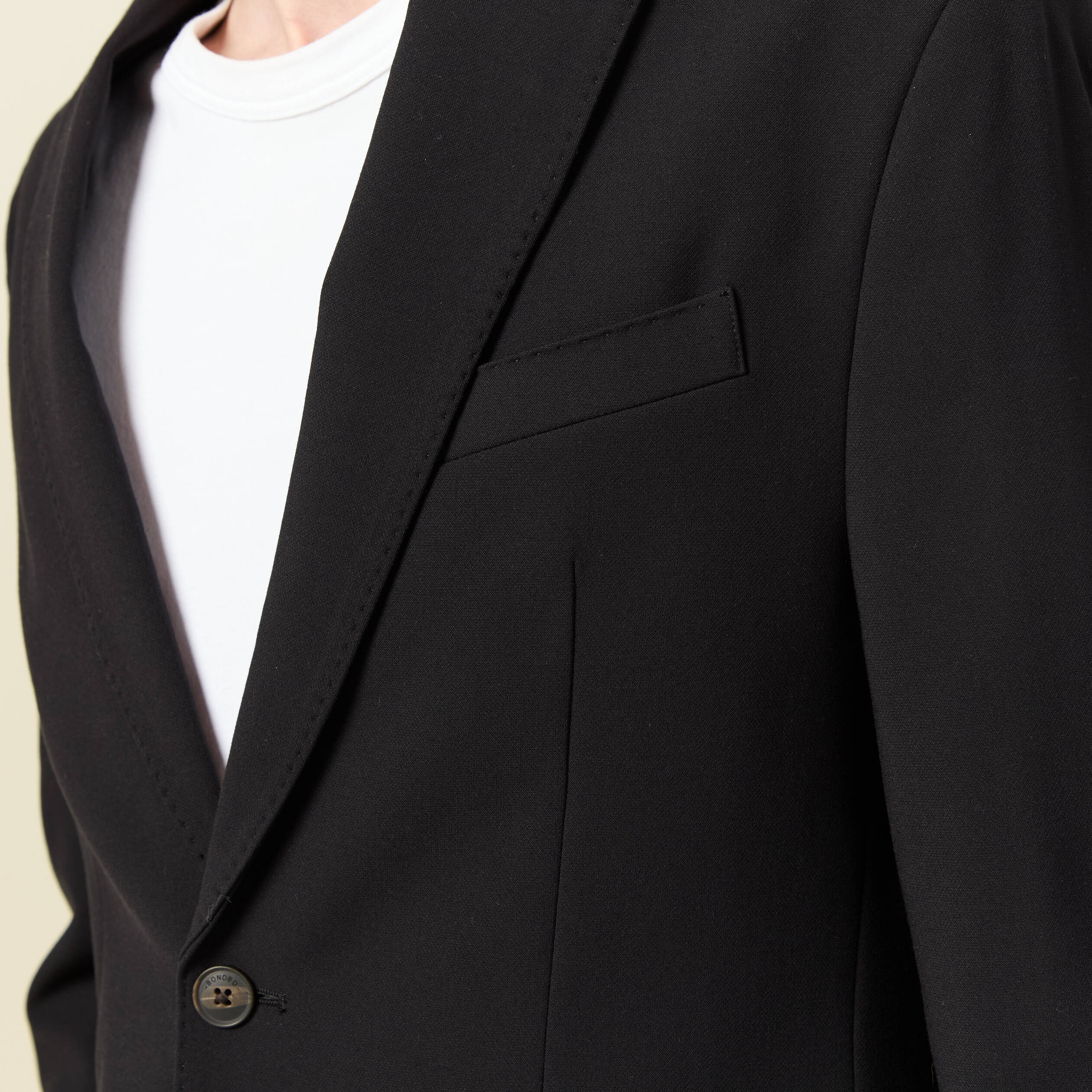Blazer manches longues col tailleur noir homme