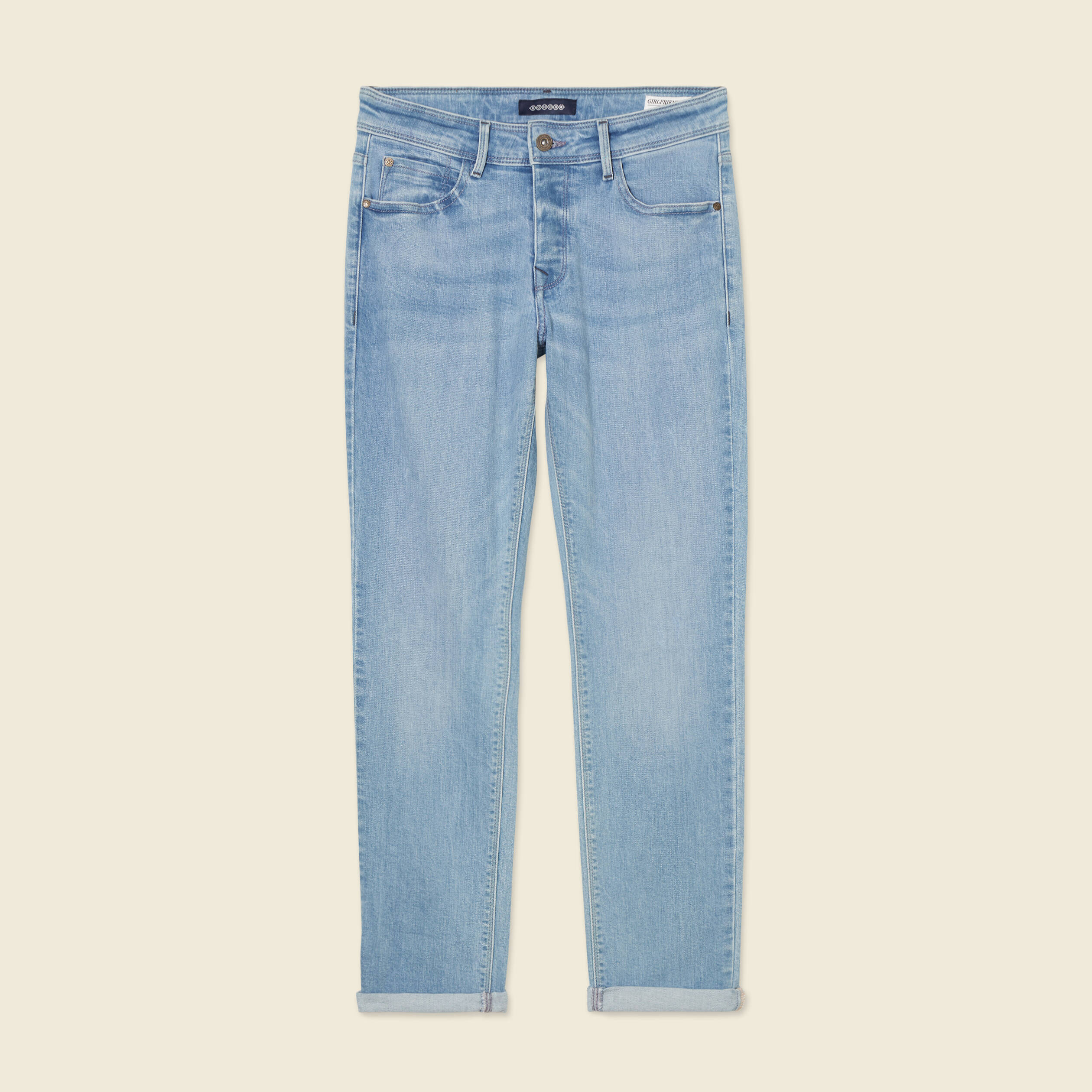 jeans girlfriend taille haute denim stone femme Jeans girlfriend taille haute denim stone femme