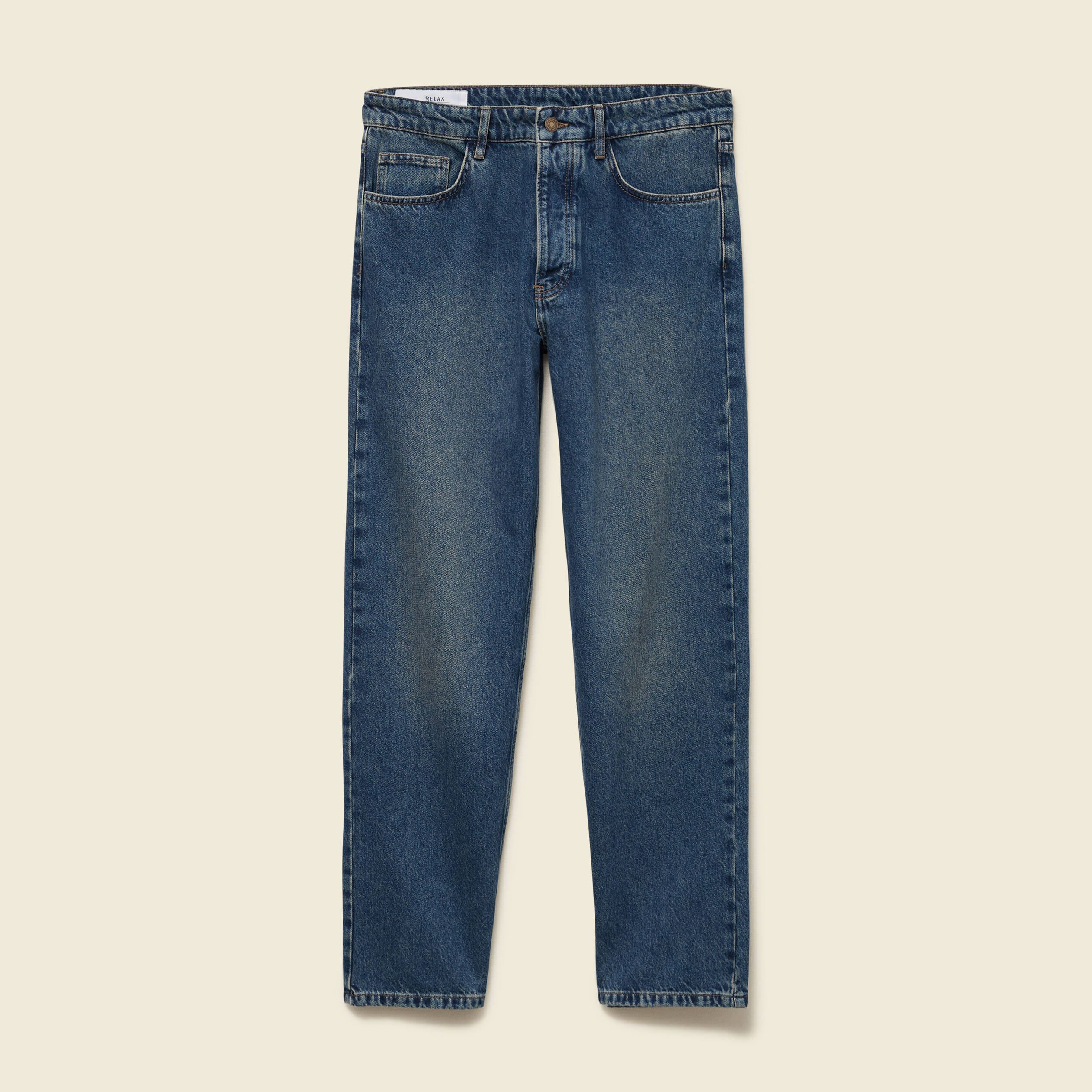 Jeans large longueur 32 en coton bleu homme