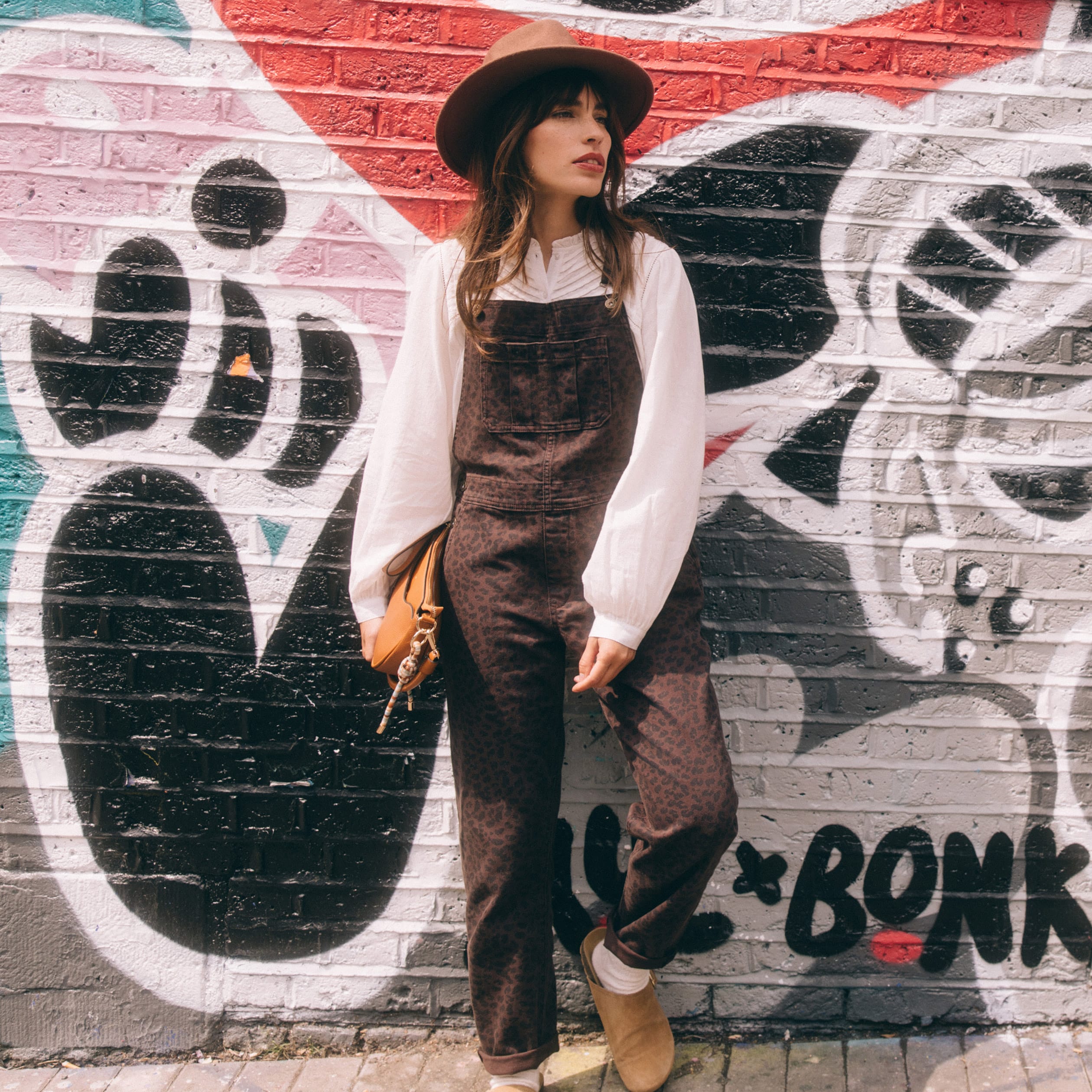 salopette en jeans marron cognac femme Salopette en jeans marron cognac femme