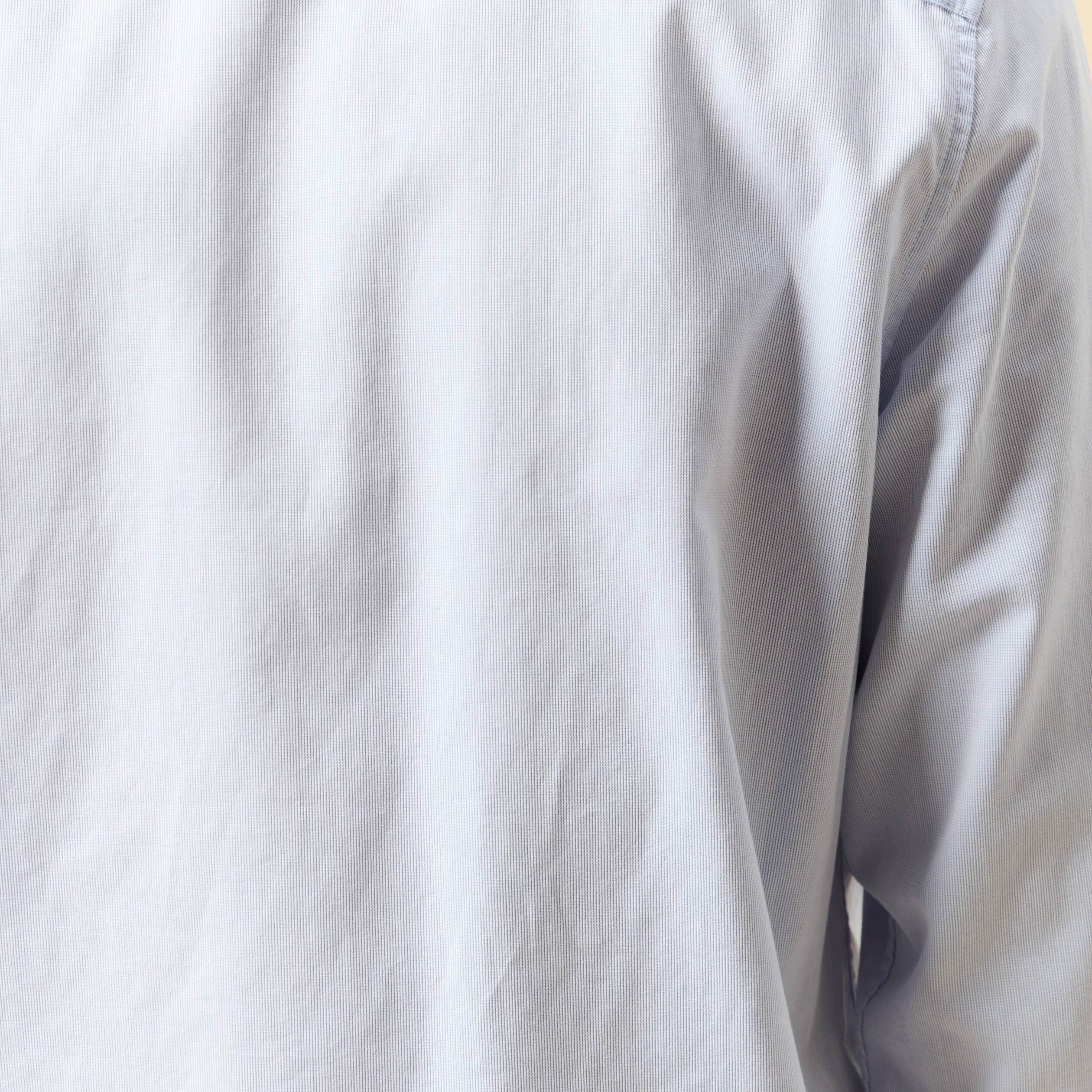 Chemise droite courte col italien bleu ciel homme