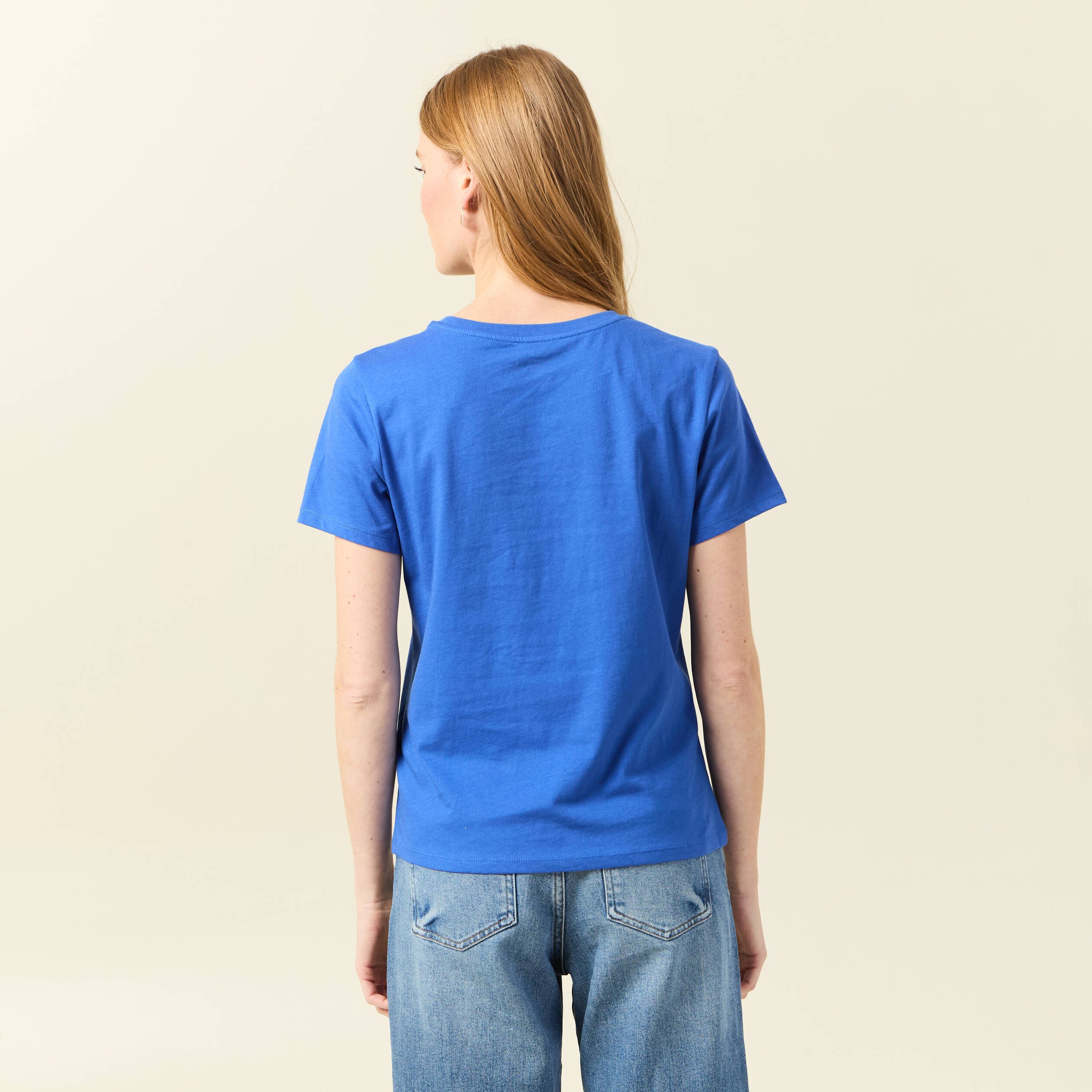 t shirt manches courtes bleu electrique femme T-shirt manches courtes bleu electrique femme