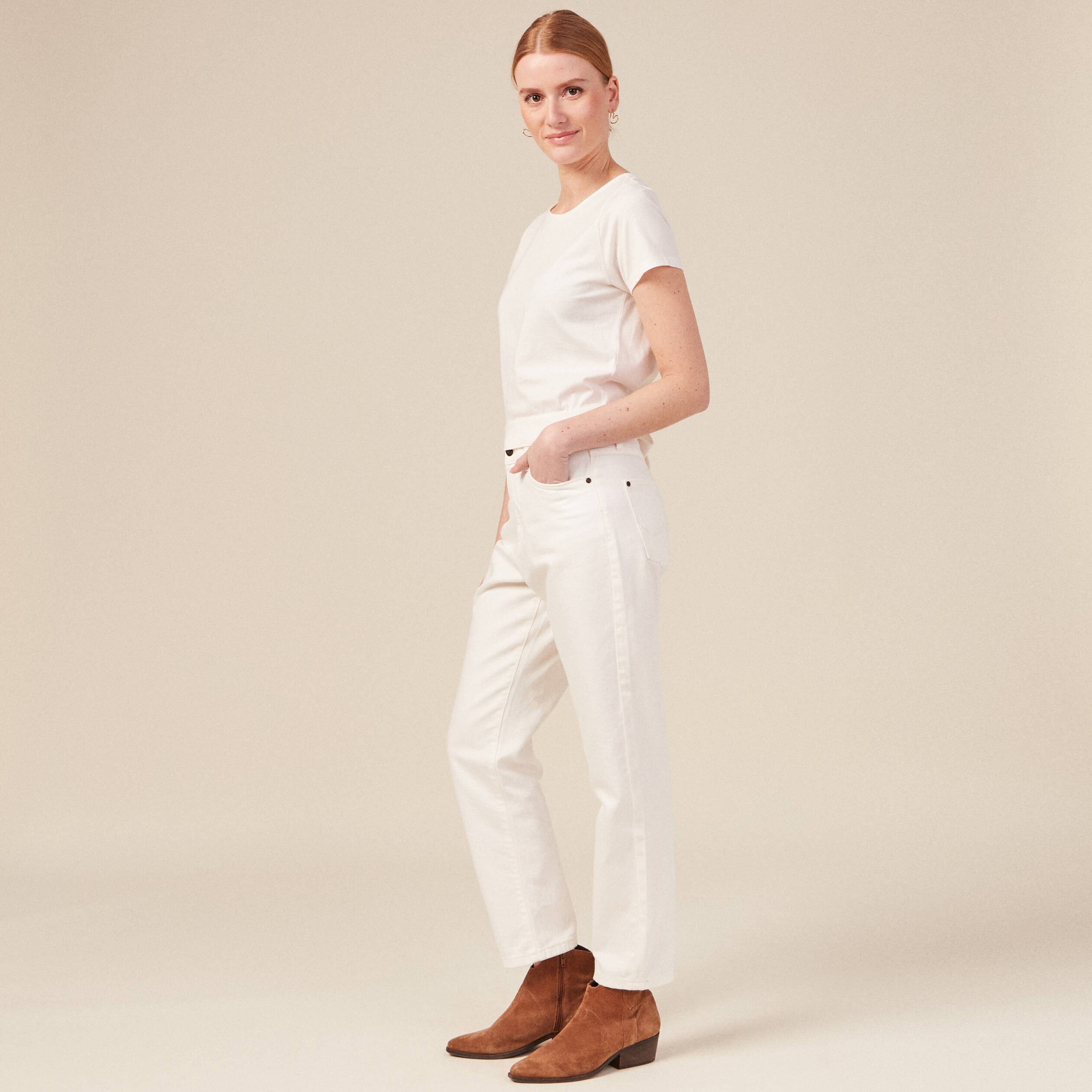 t shirt manches courtes creme femme T-shirt manches courtes creme femme