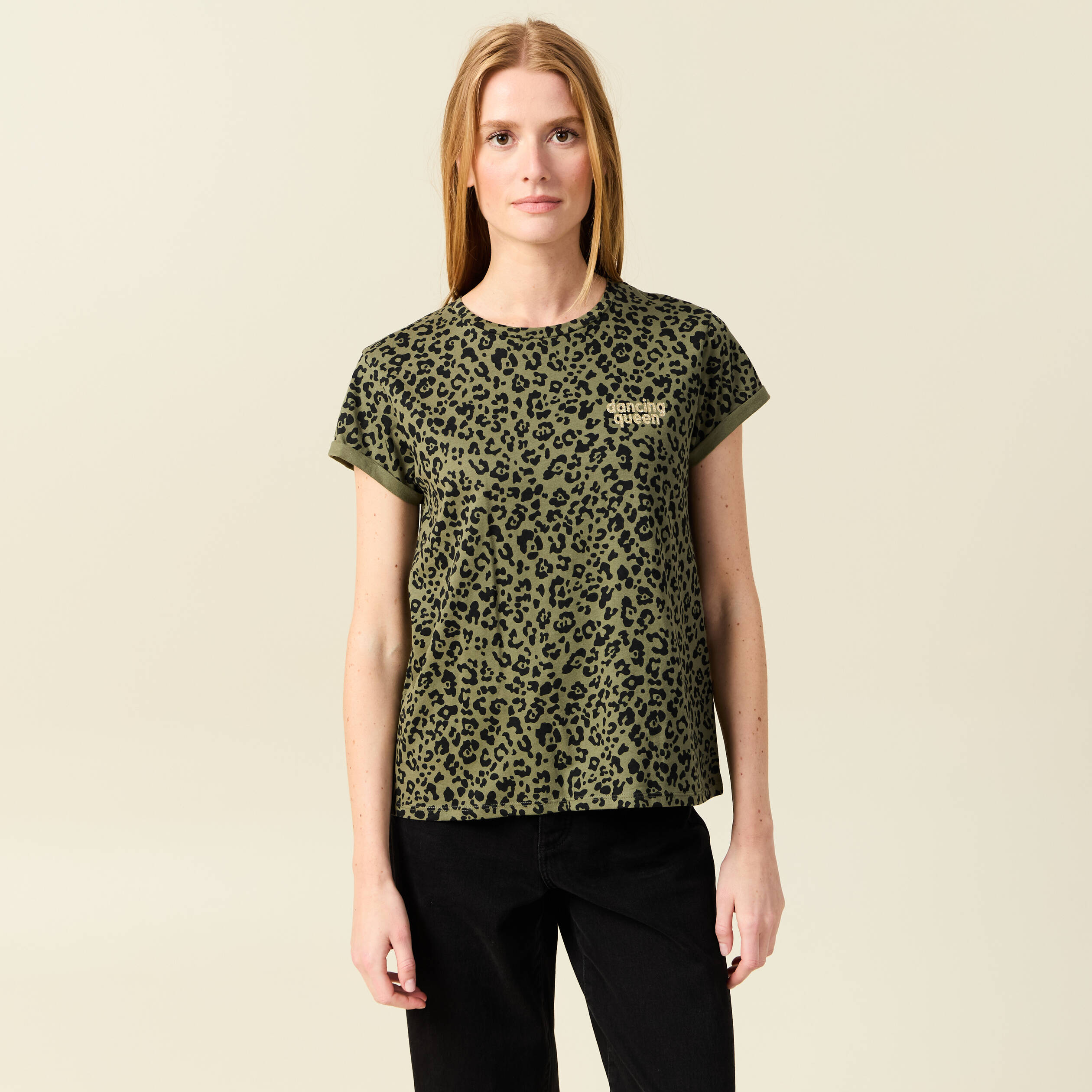 T-shirt manches courtes vert femme