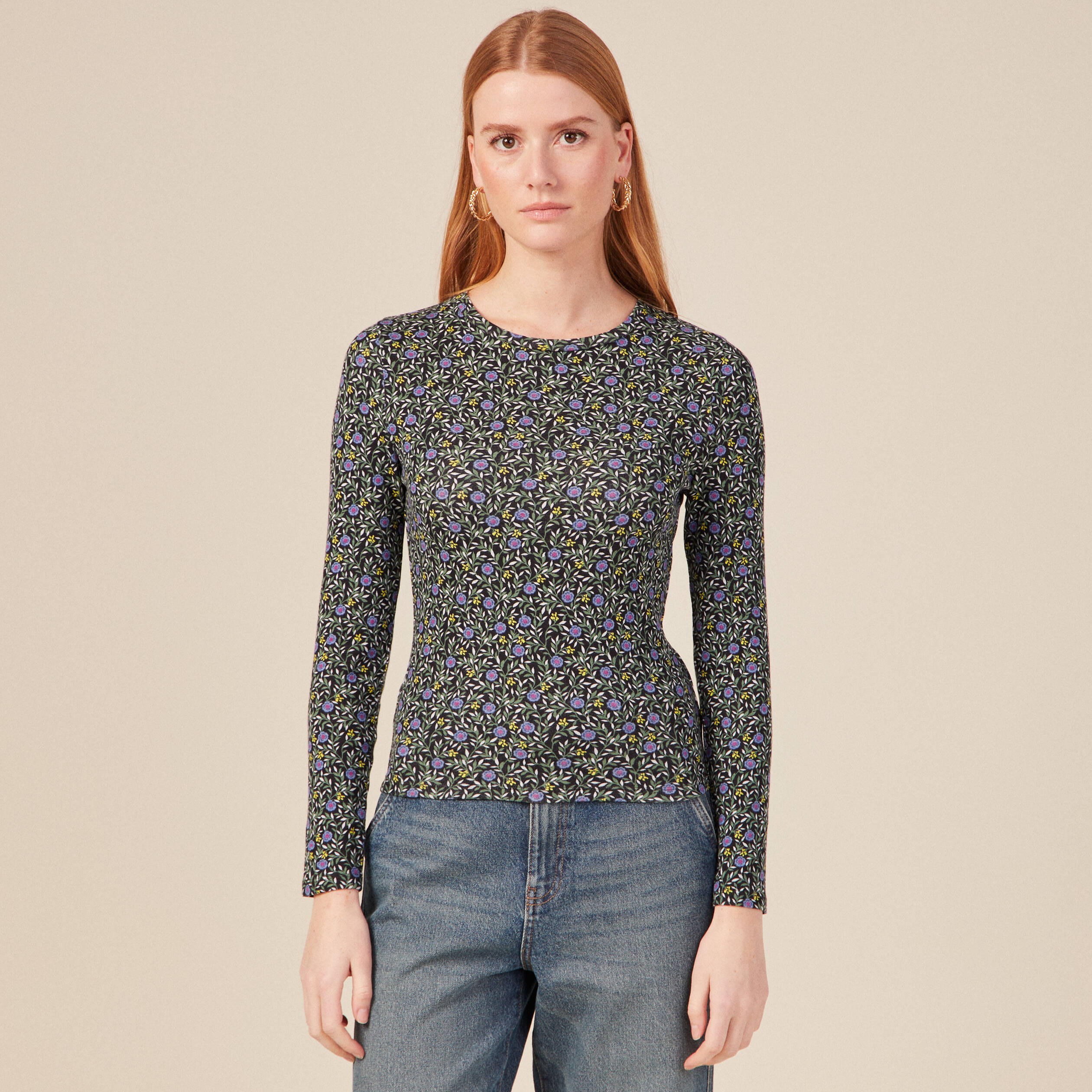 t shirt manches longues noir femme T-shirt manches longues noir femme