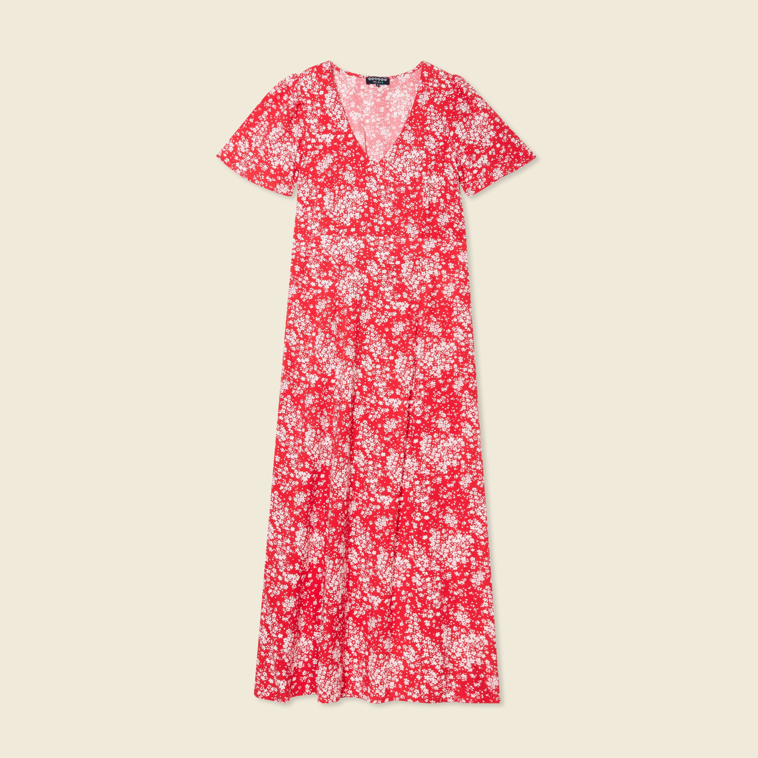 robe longue eco responsable rouge femme Robe longue éco-responsable rouge femme