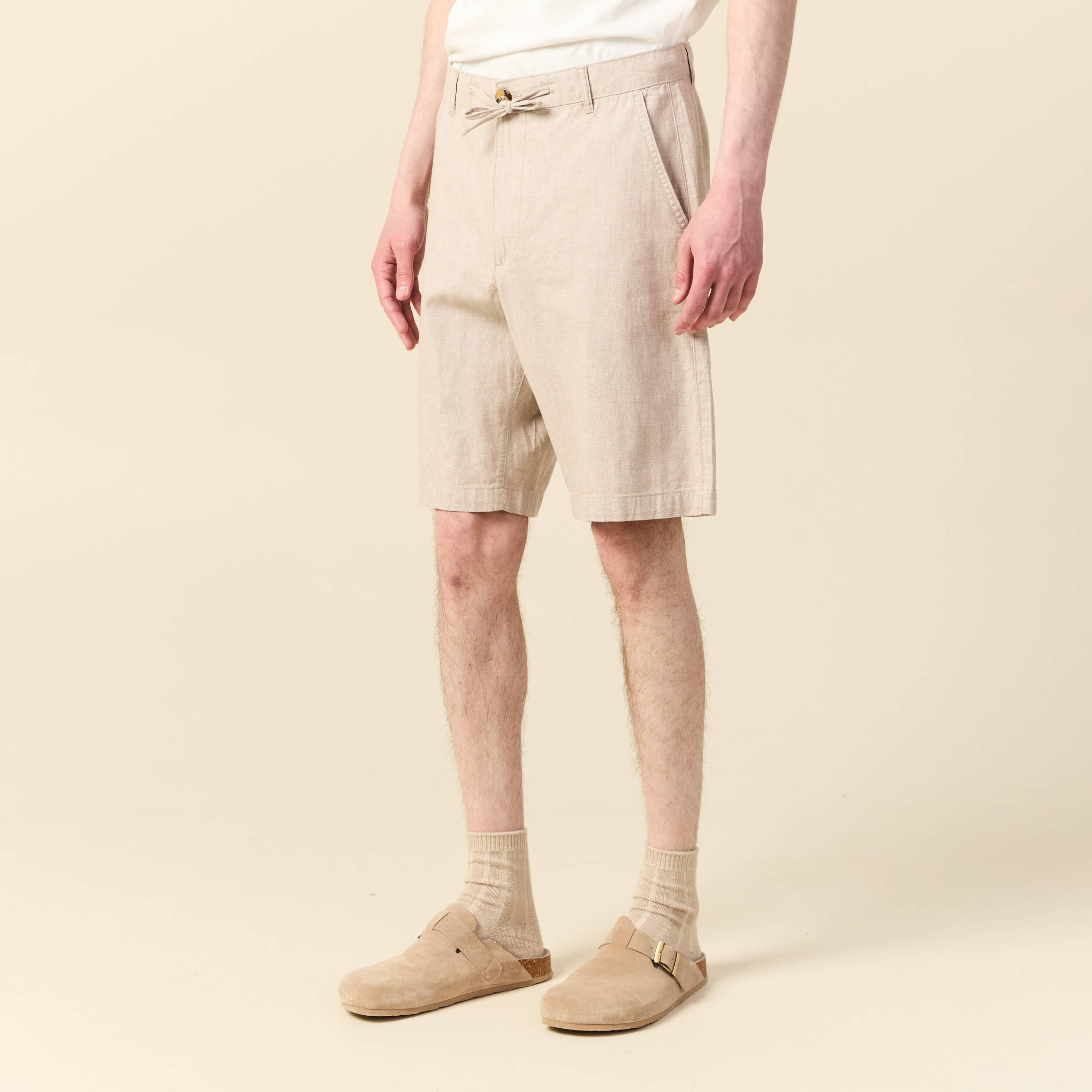 bermuda droit beige homme Bermuda droit beige homme