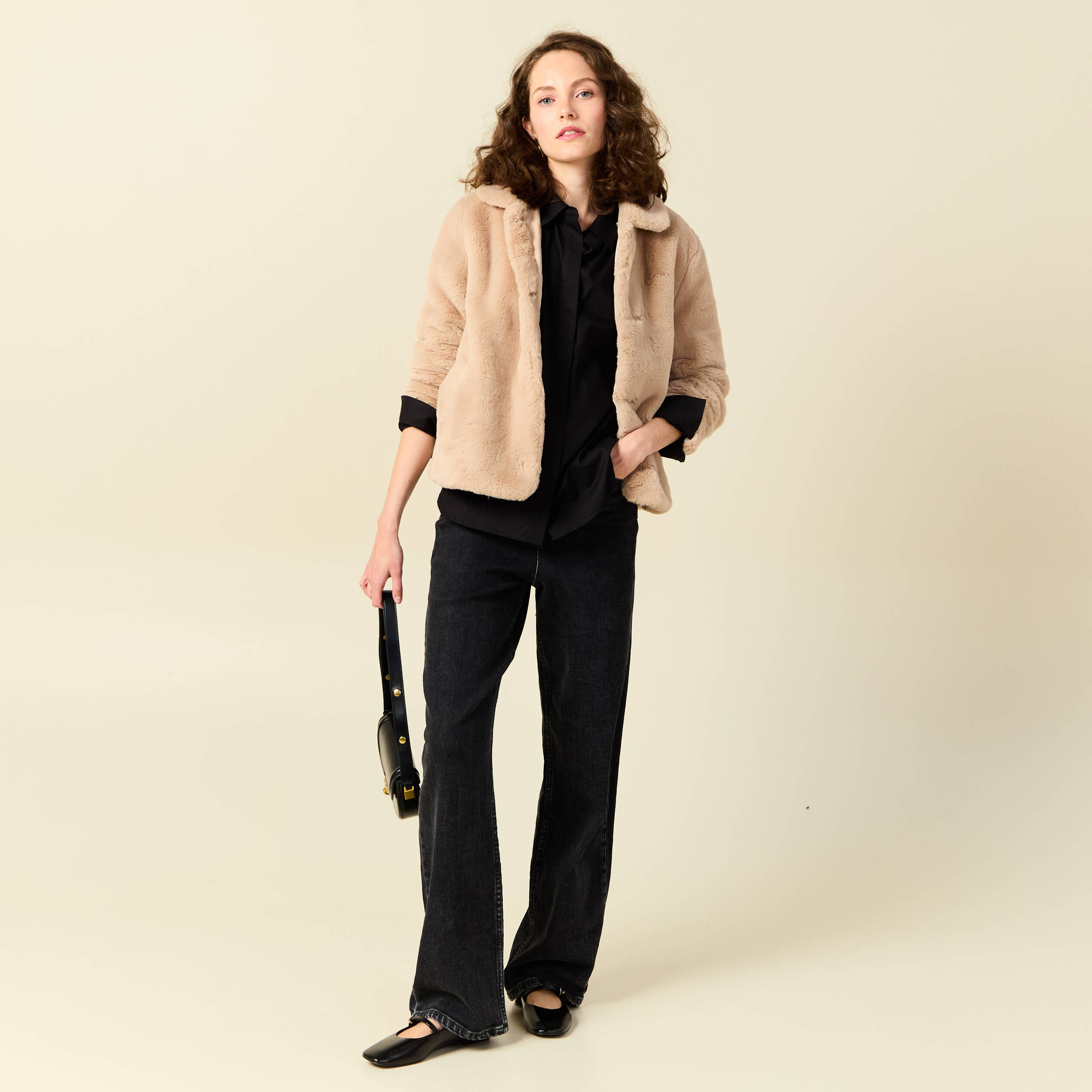 Manteau eco responsable beige femme Bonobo