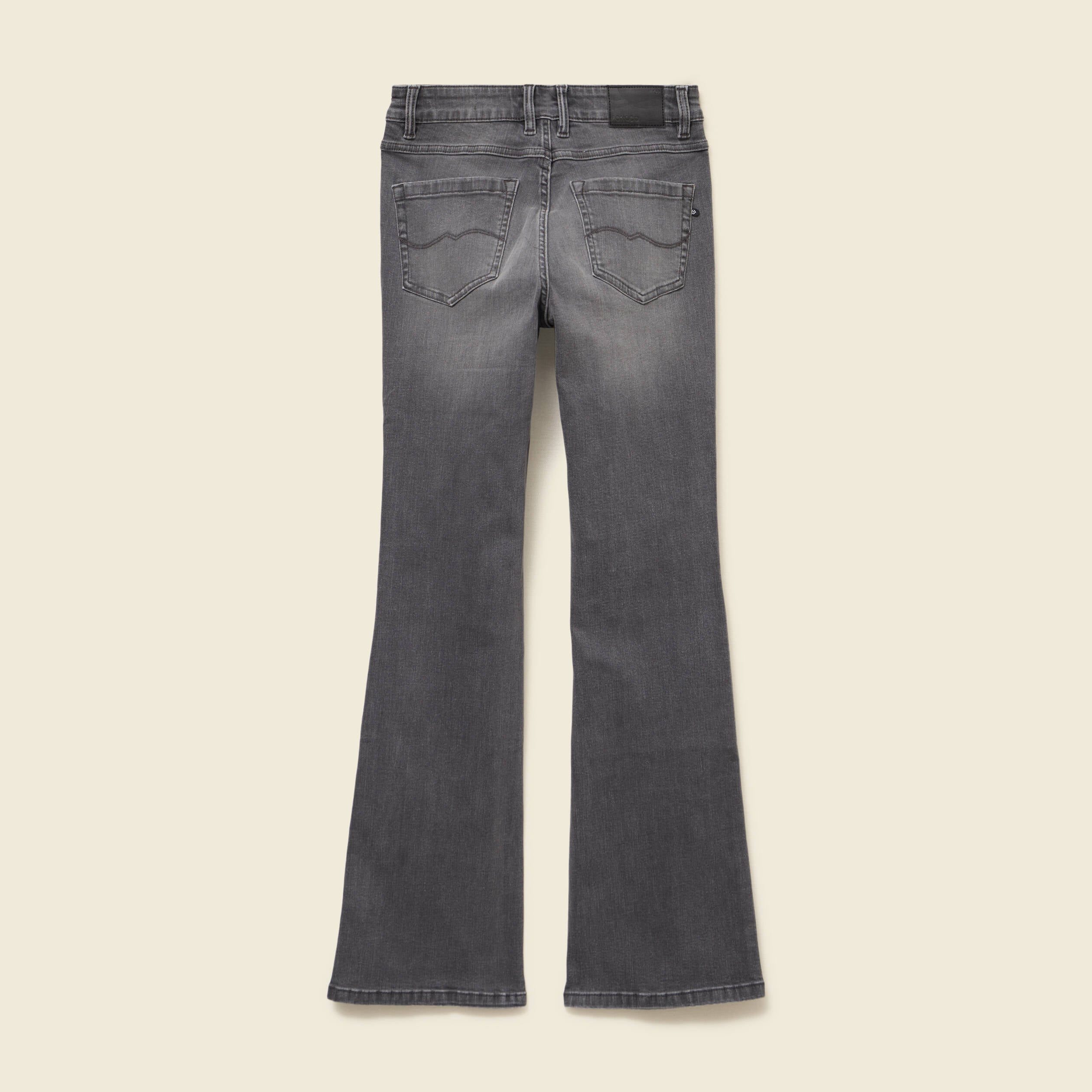 Jeans bootcut denim gris clair femme