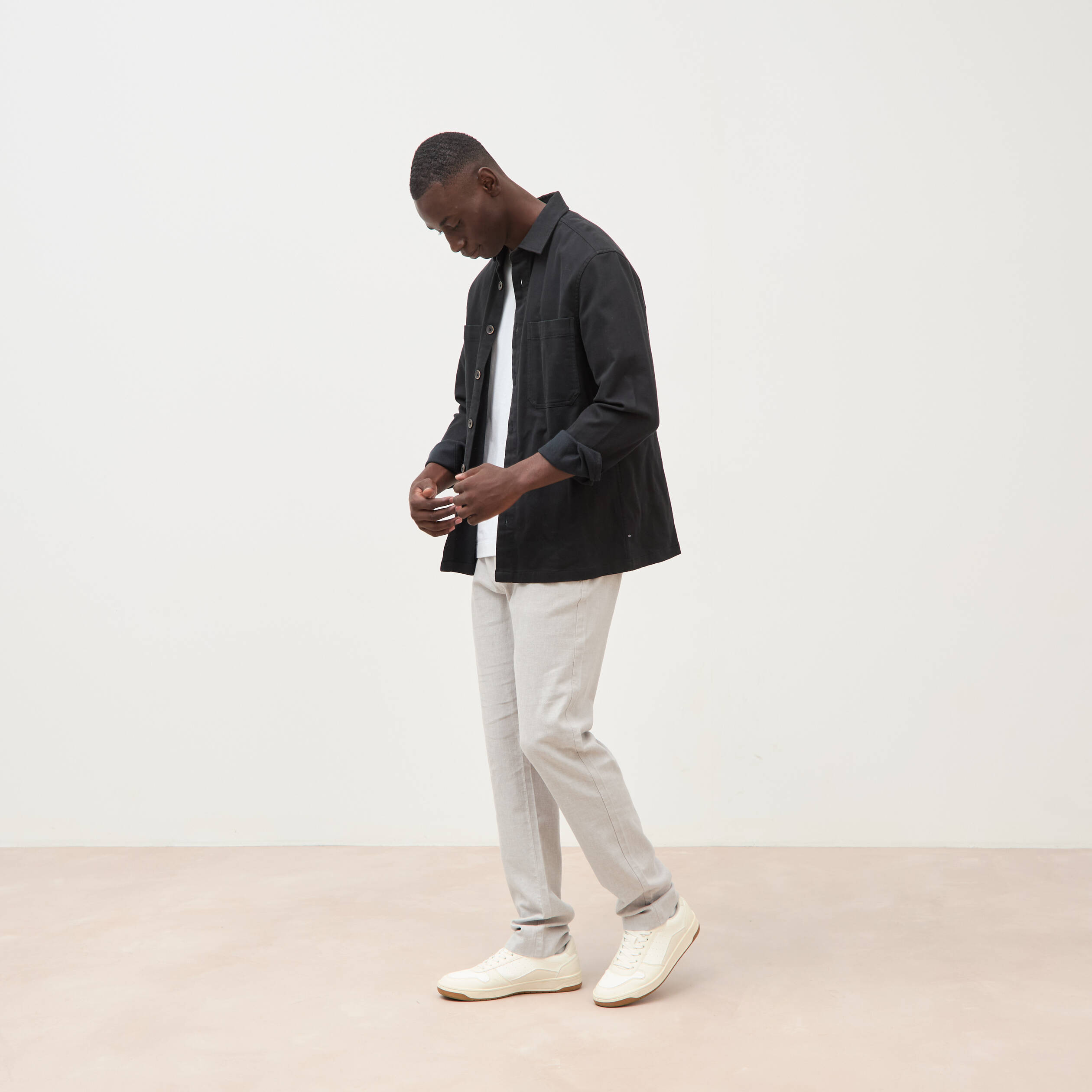 Chino coupe droite longueur 32 gris homme