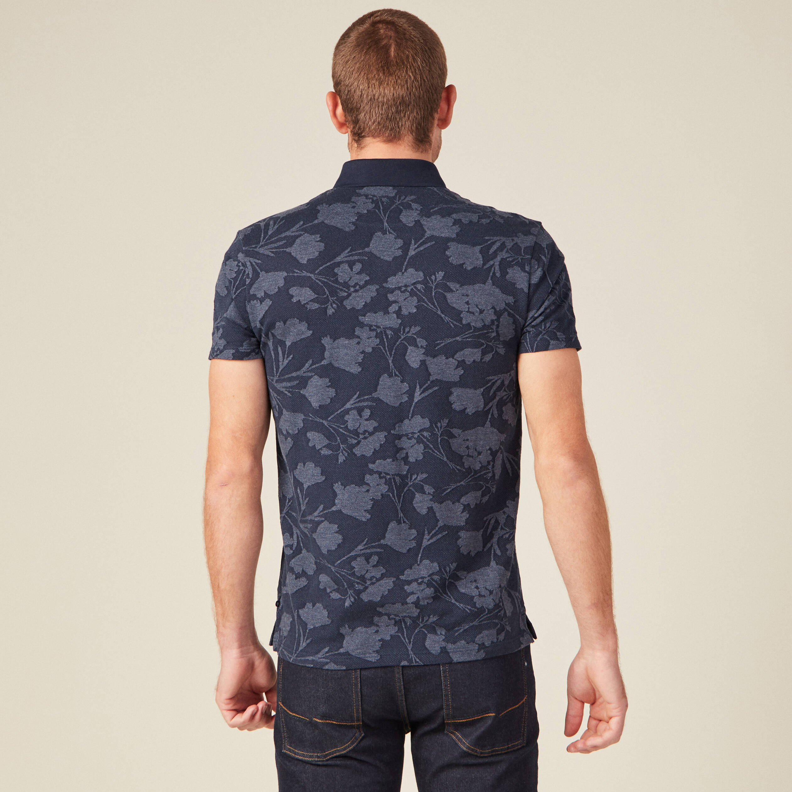 Polo manches courtes bleu marine homme