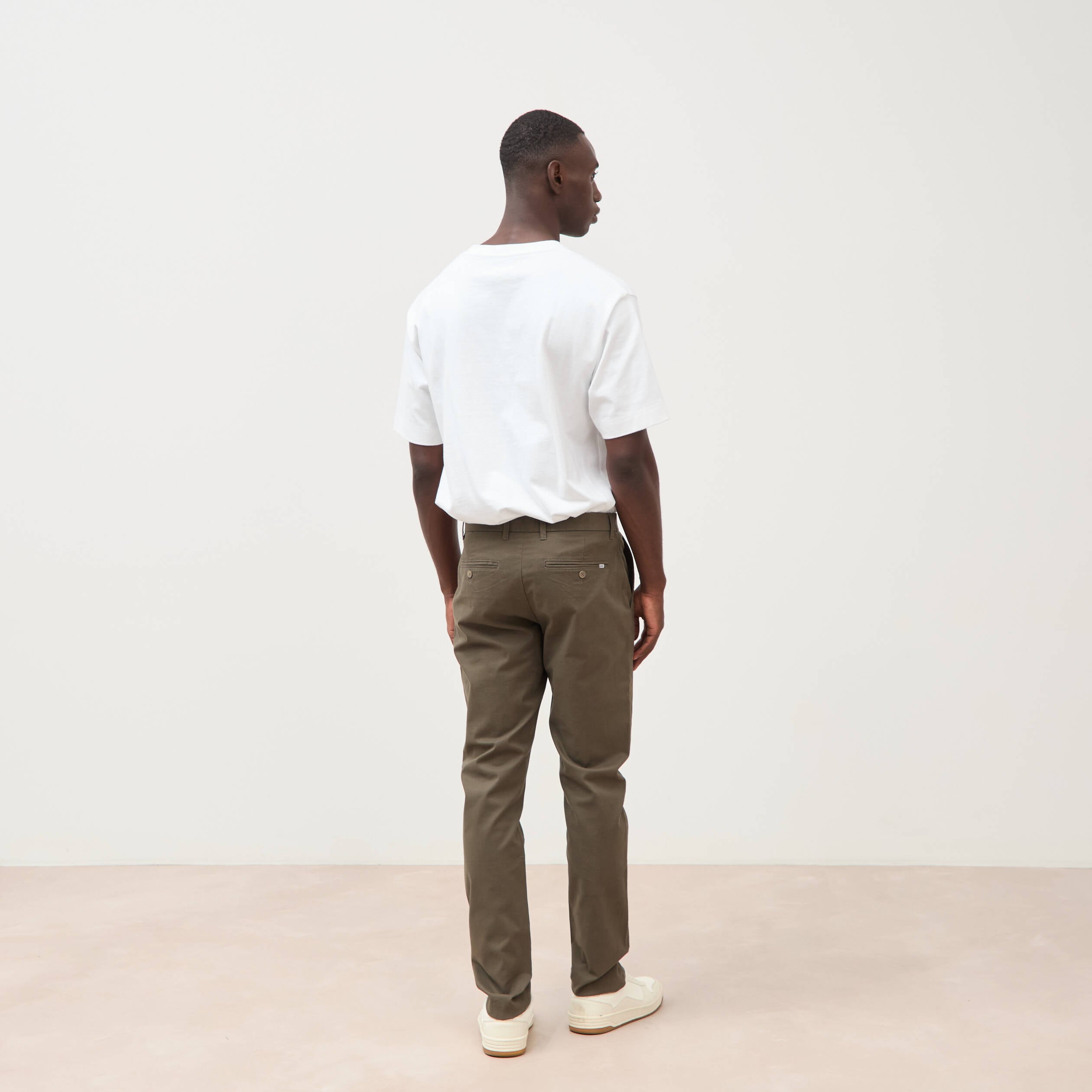 Pantalon chino slim taupe homme