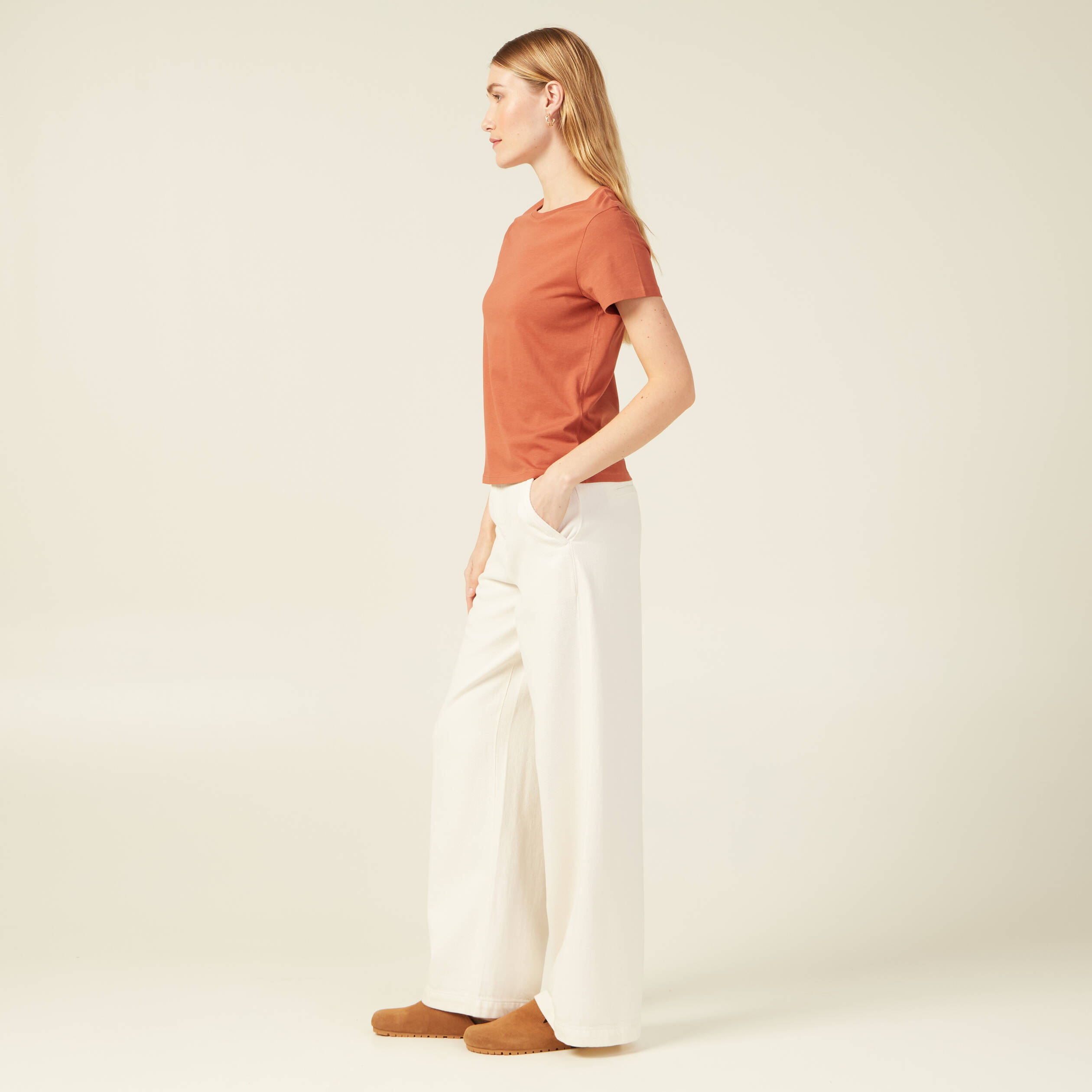t shirt manches courtes orange femme T-shirt manches courtes orange femme