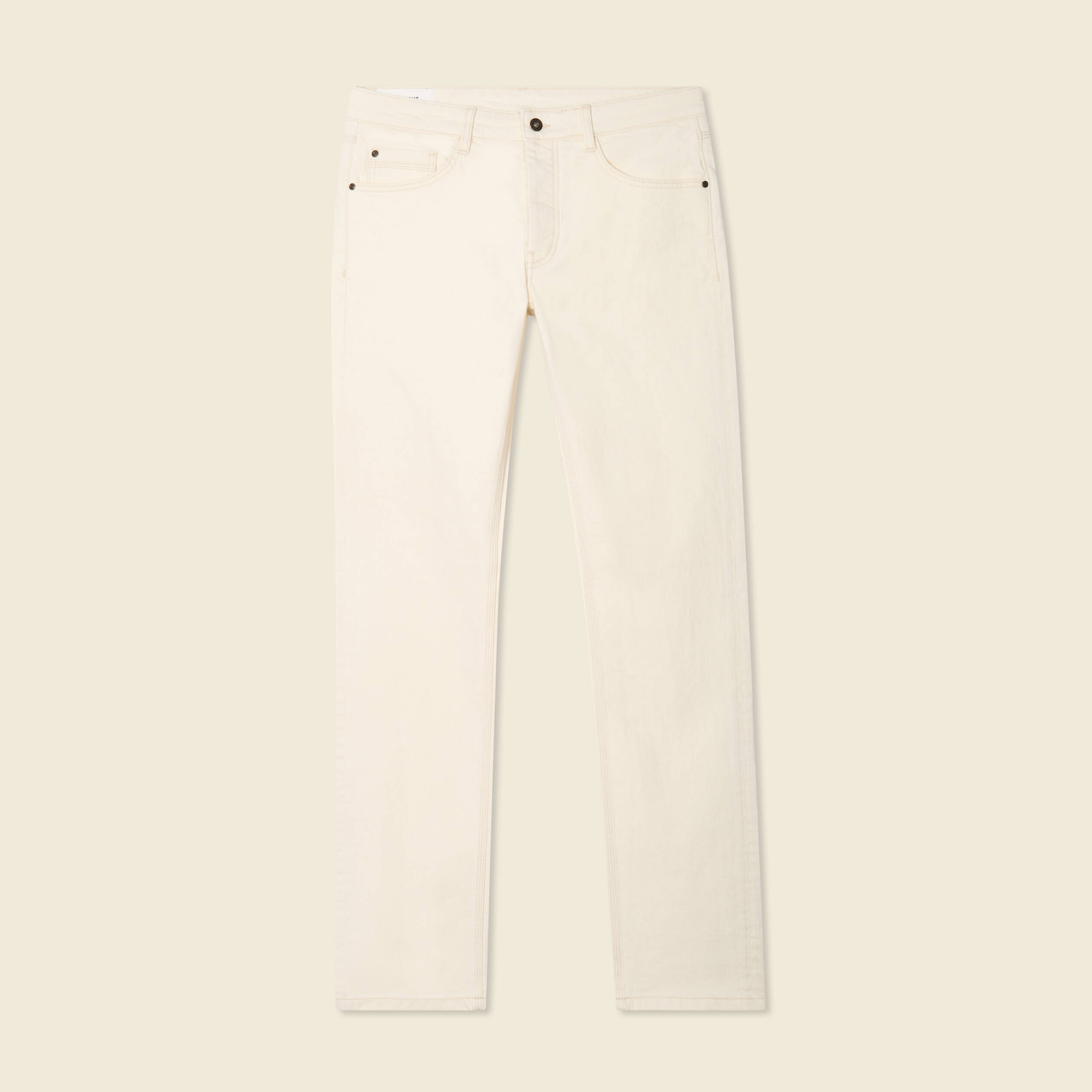 jeans straight 5 poches ecru homme Jeans straight 5 poches ecru homme