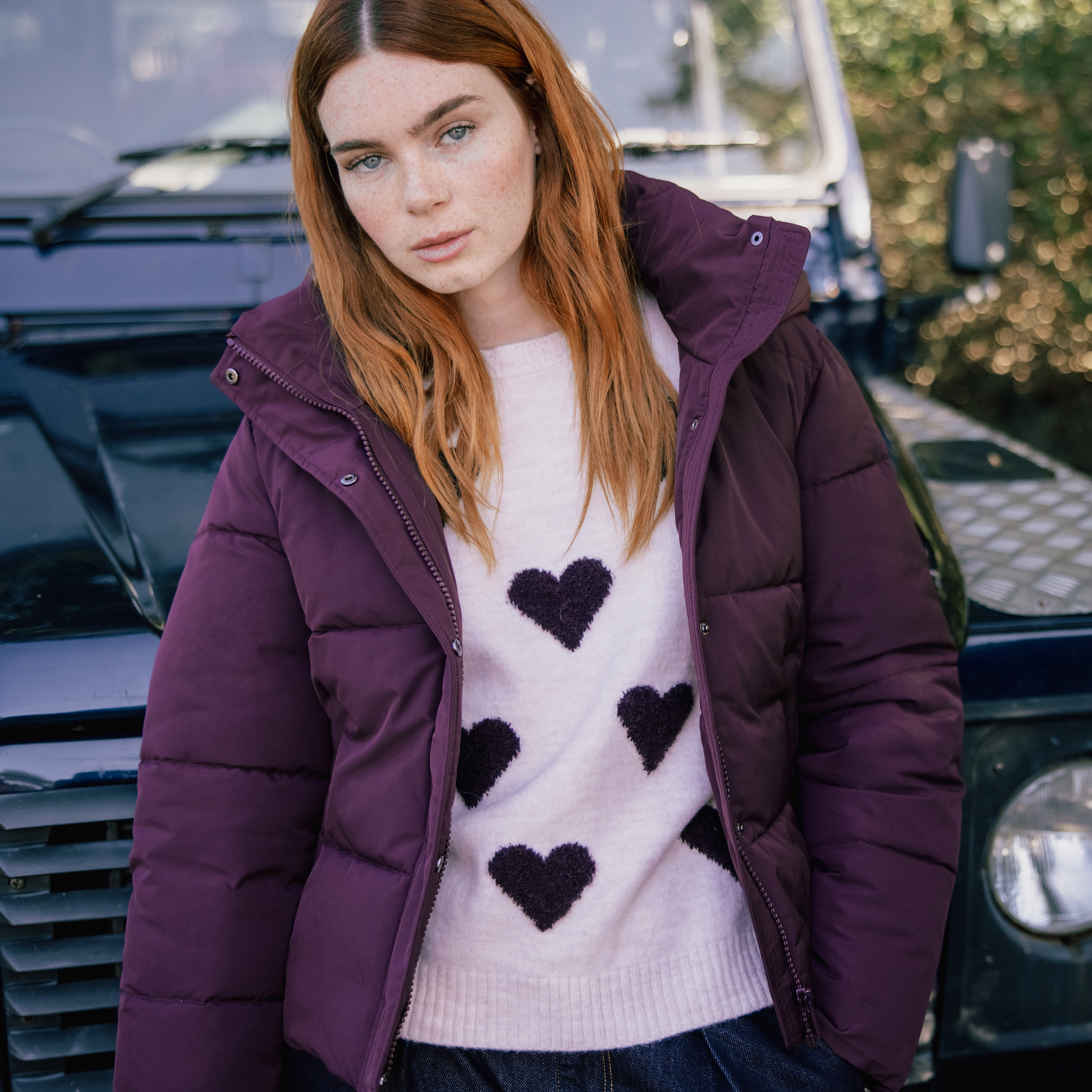 Doudoune à capuche prune femme Bonobo