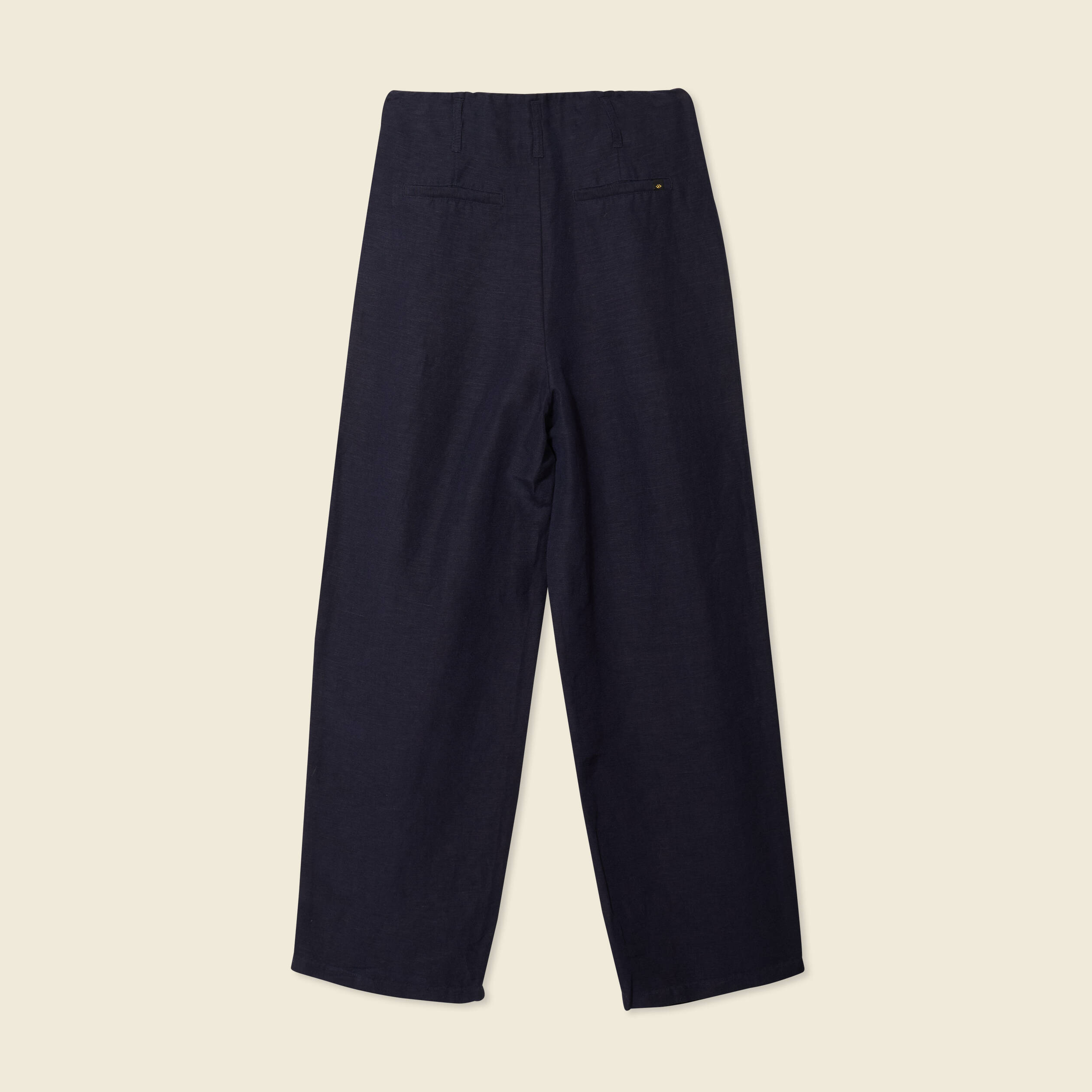 pantalon large a pinces bleu fonce femme Pantalon large à pinces bleu foncé femme