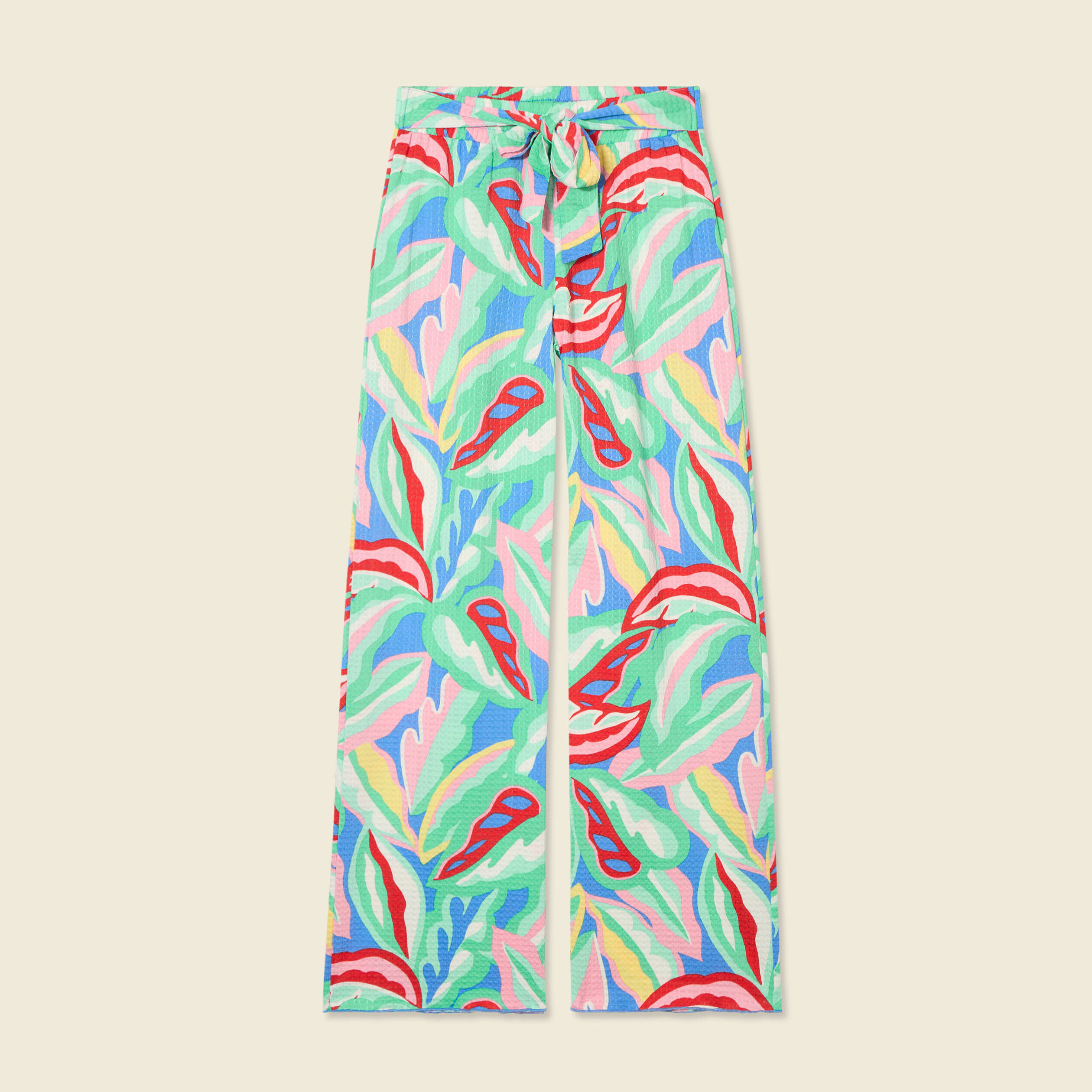 Pantalon fluide large multicolore femme