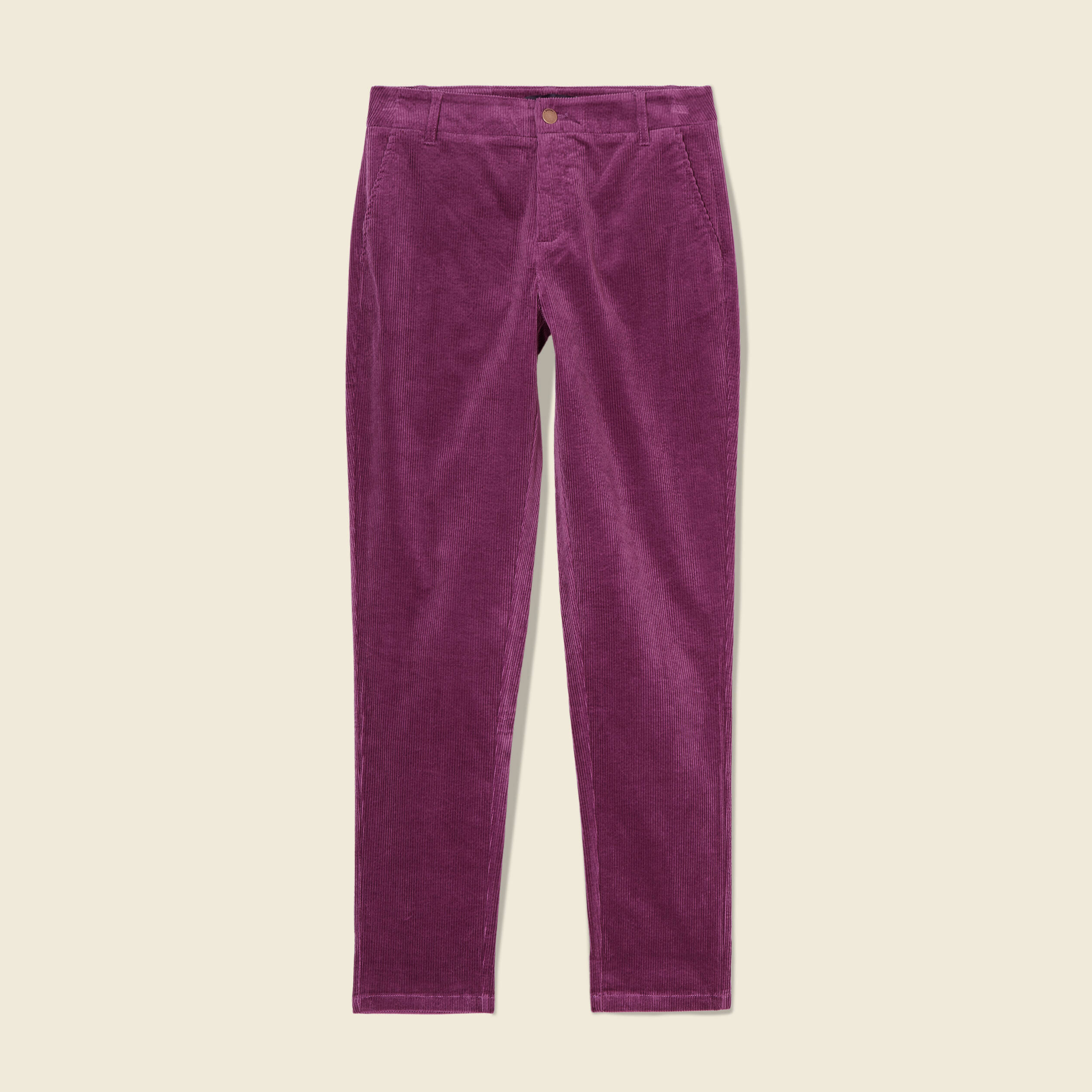 Pantalon flare velours côtelé violet femme