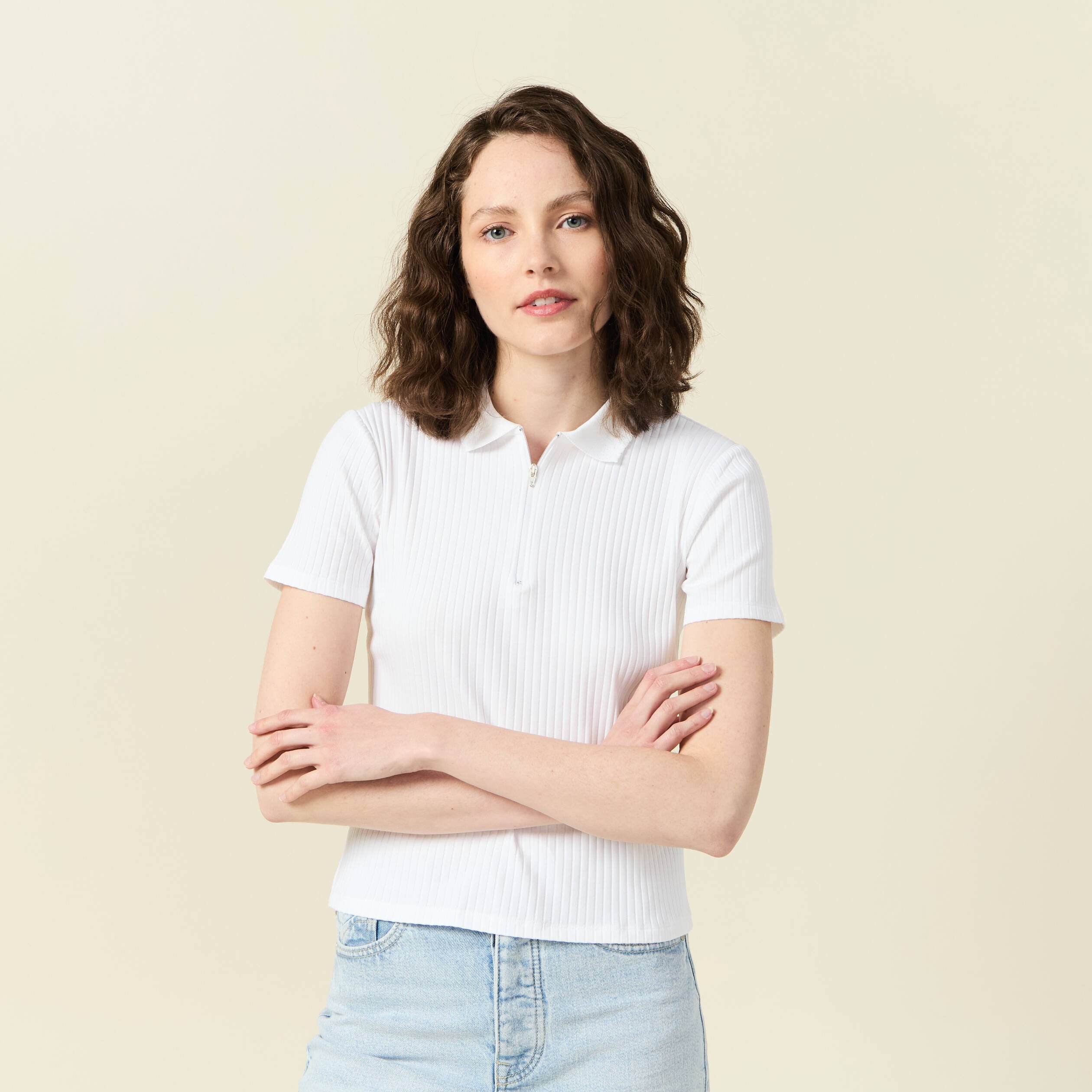 polo manches courtes blanc femme Polo manches courtes blanc femme