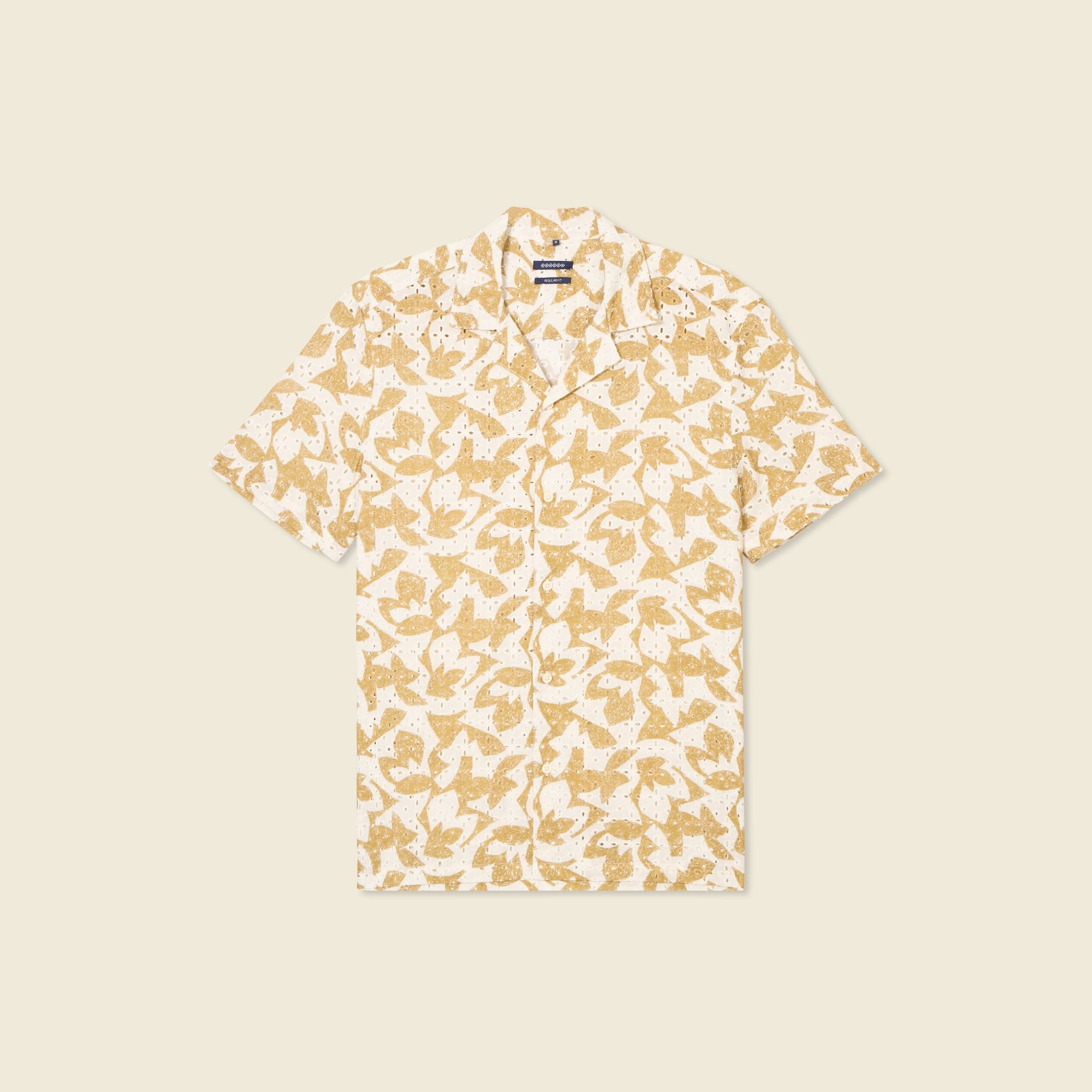 chemise manches courtes brodee blanc homme Chemise manches courtes brodée blanc homme