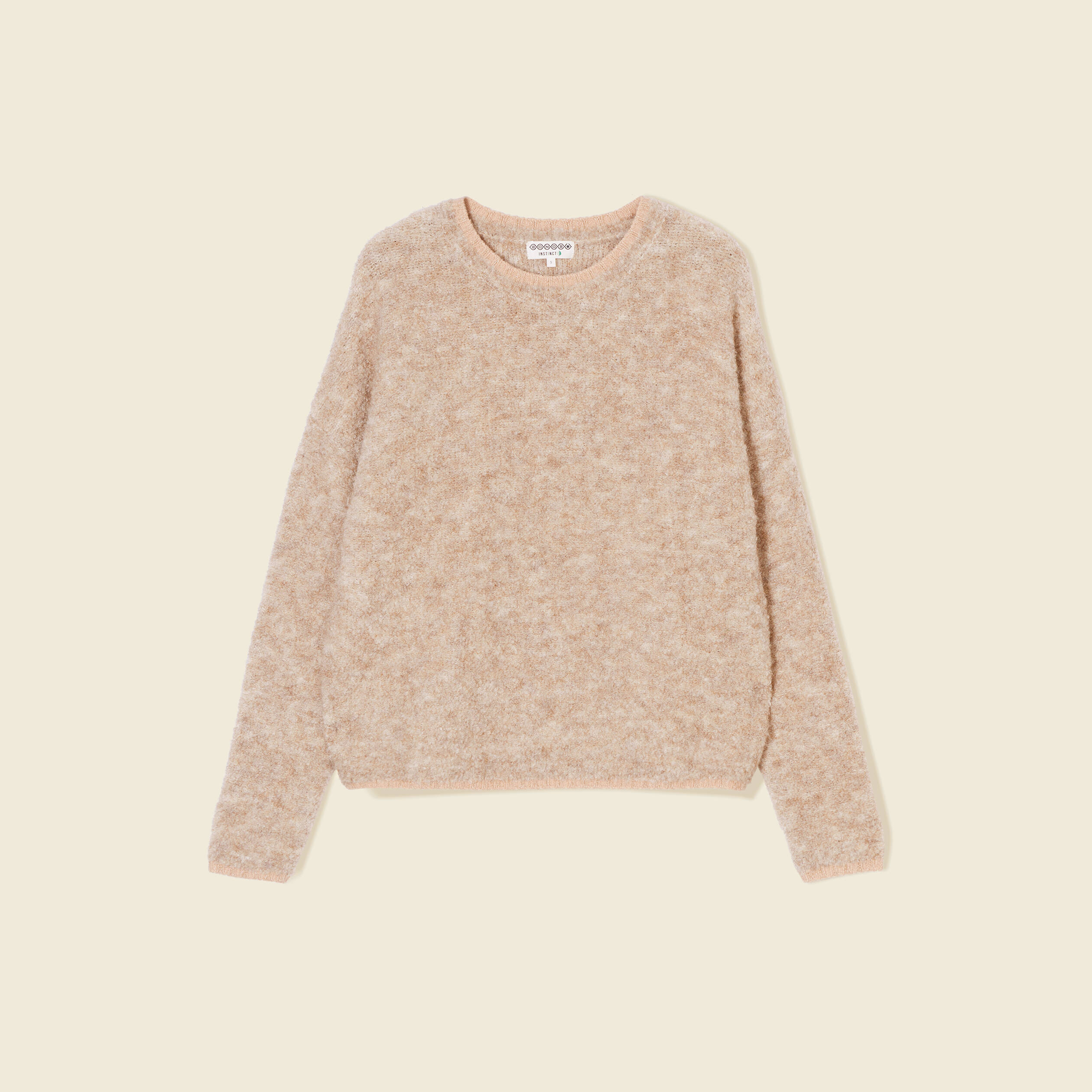 Pull éco-responsable beige femme