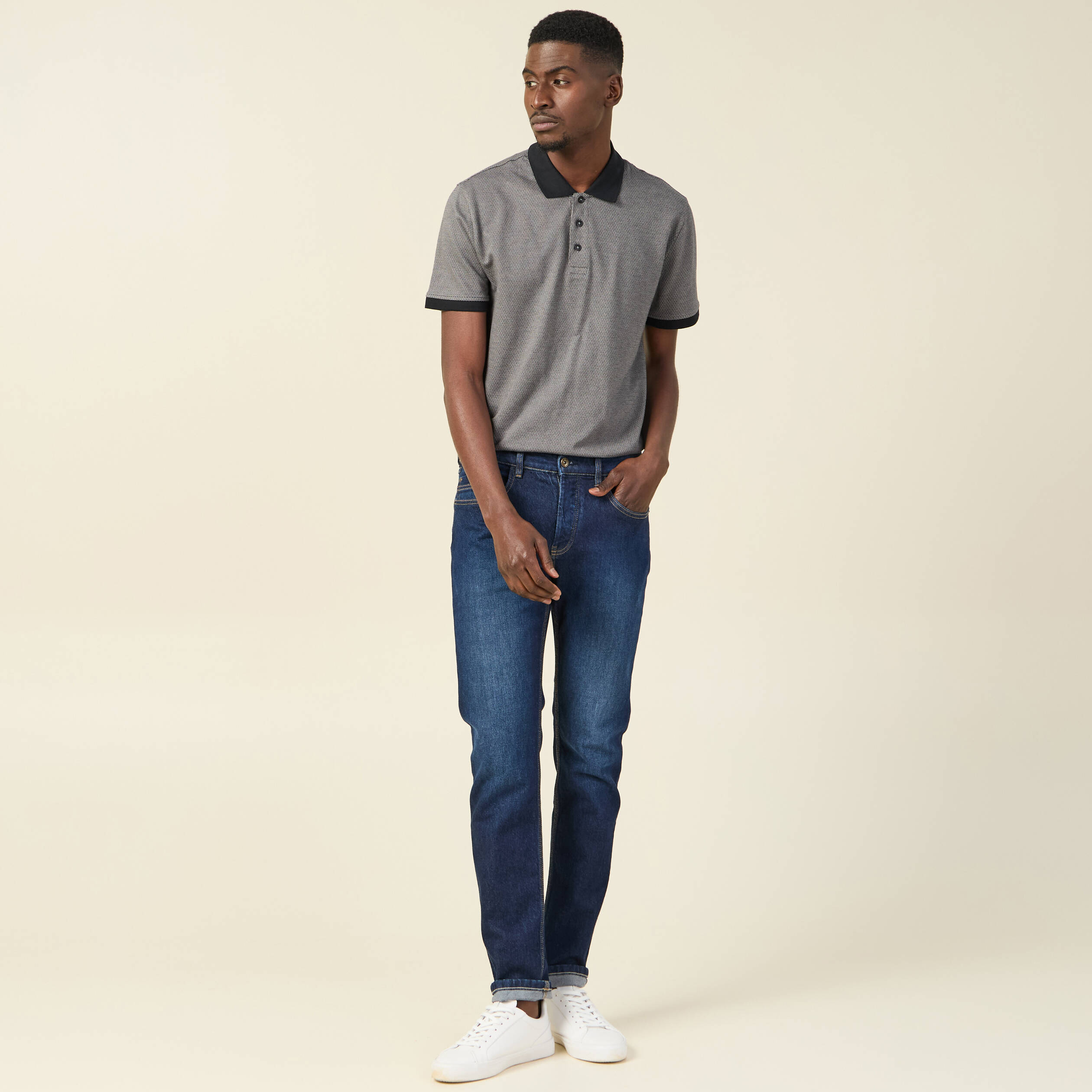 Polo manches courtes gris foncé homme
