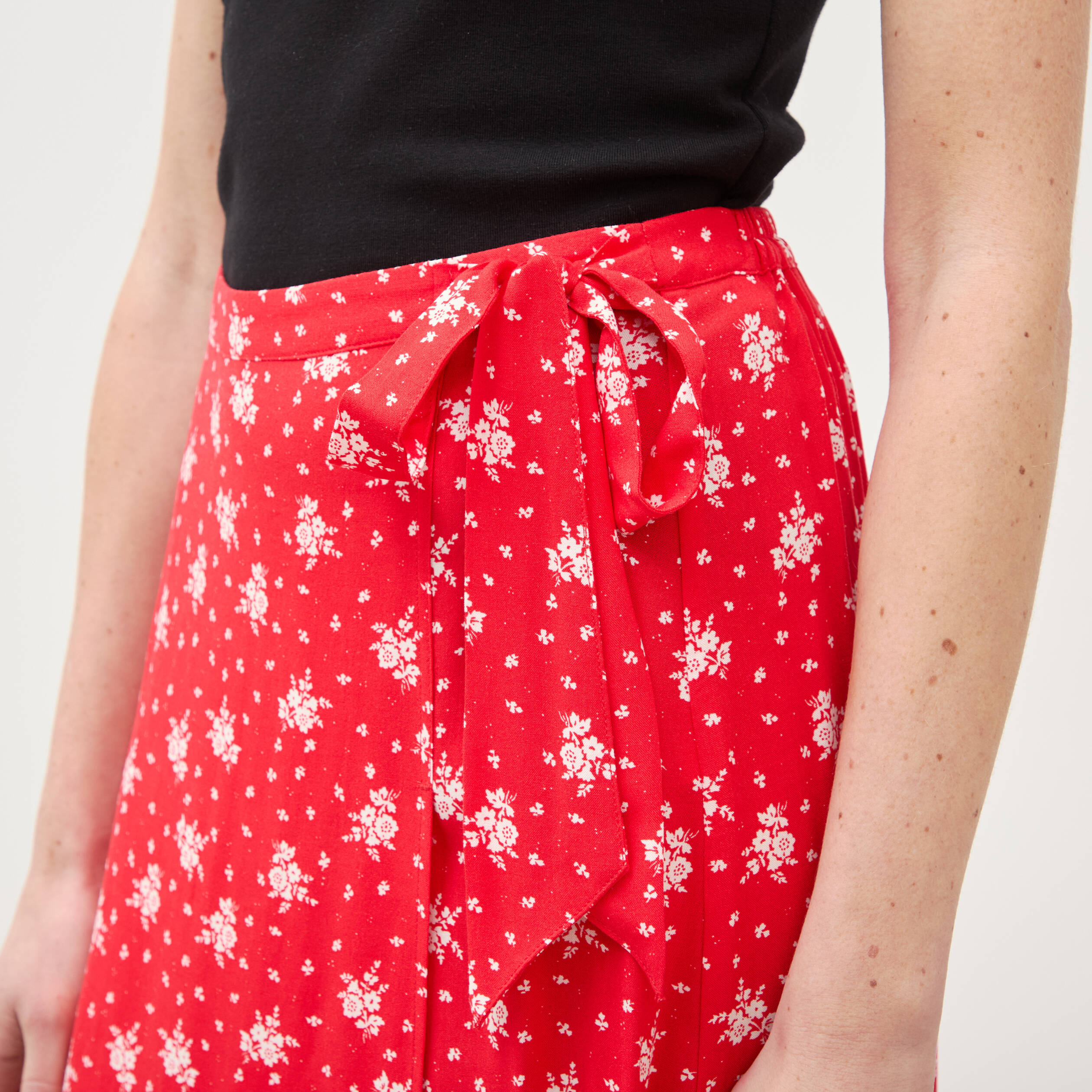 Jupe fluide rouge femme