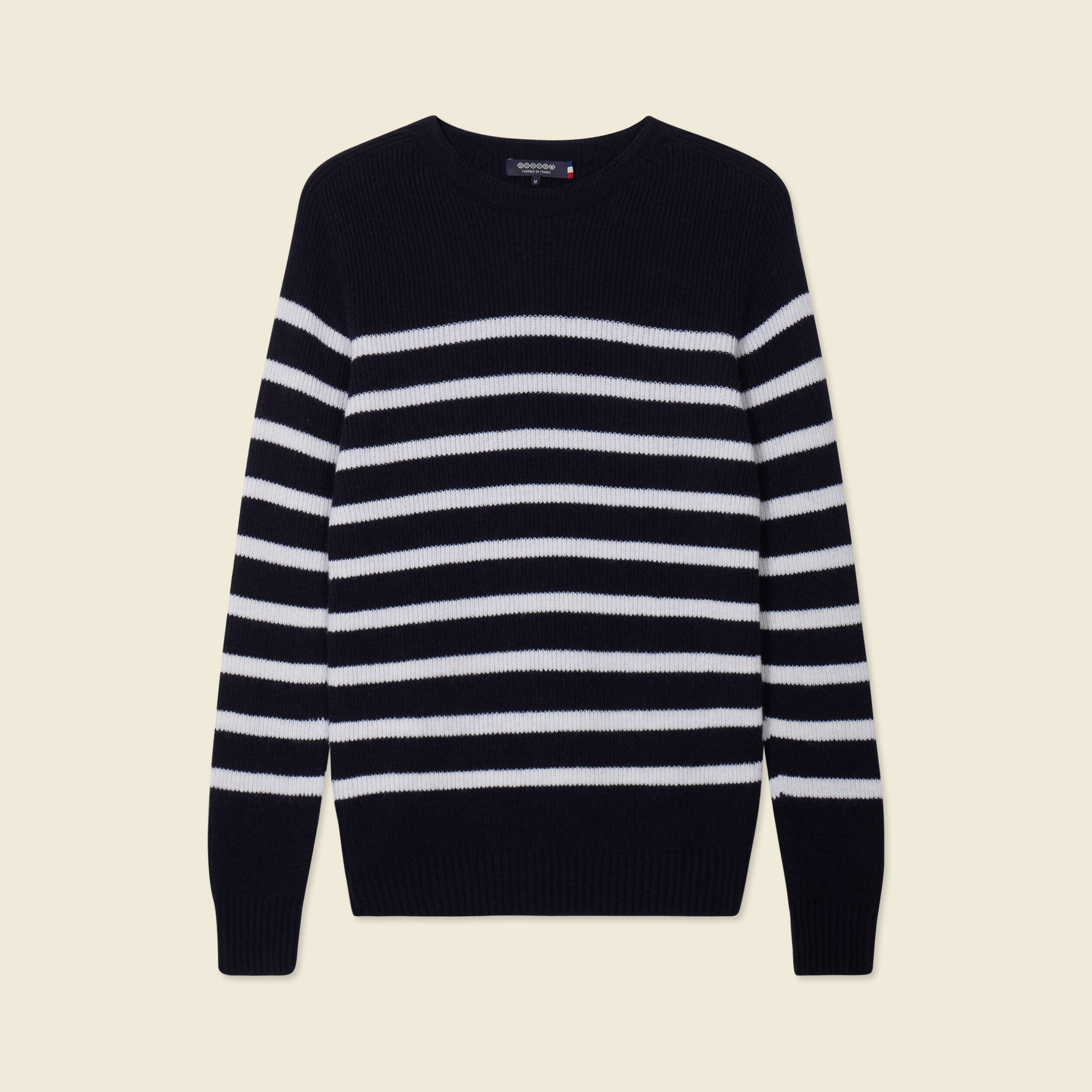 Pull manches longues fabriqu&eacute; en France bleu marine homme