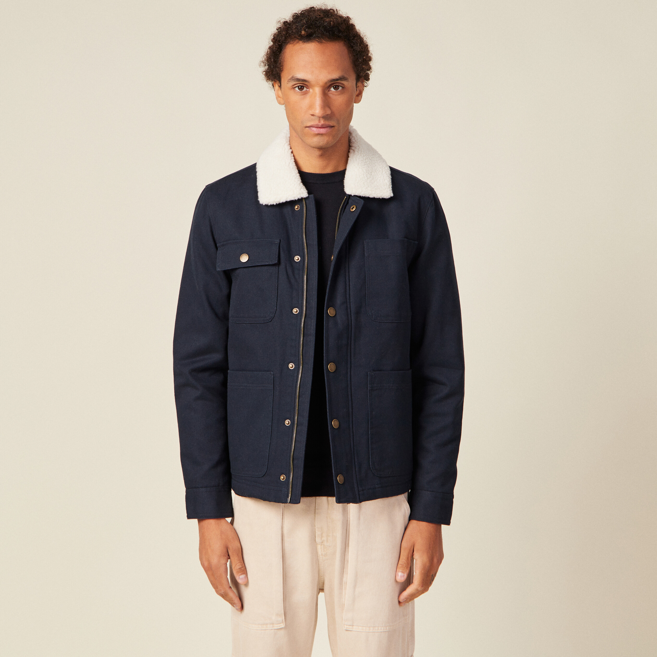 Blouson éco-responsable bleu marine homme