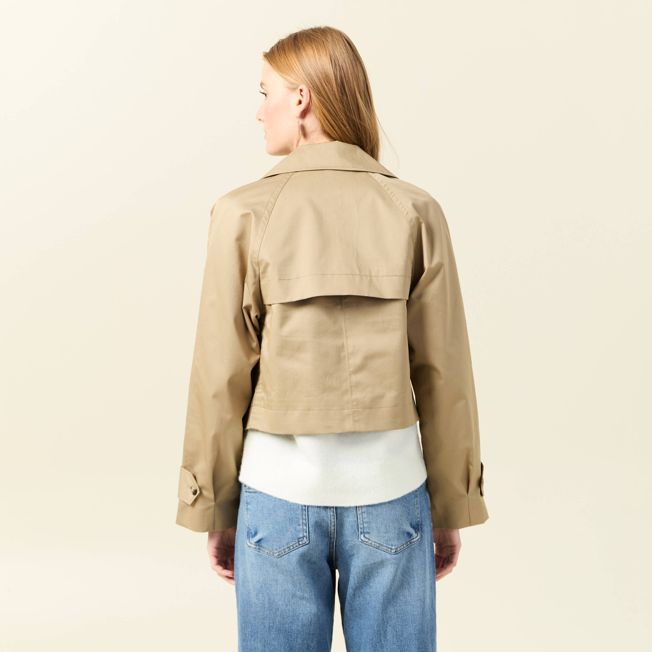 trench court fluide beige femme Trench court fluide beige femme