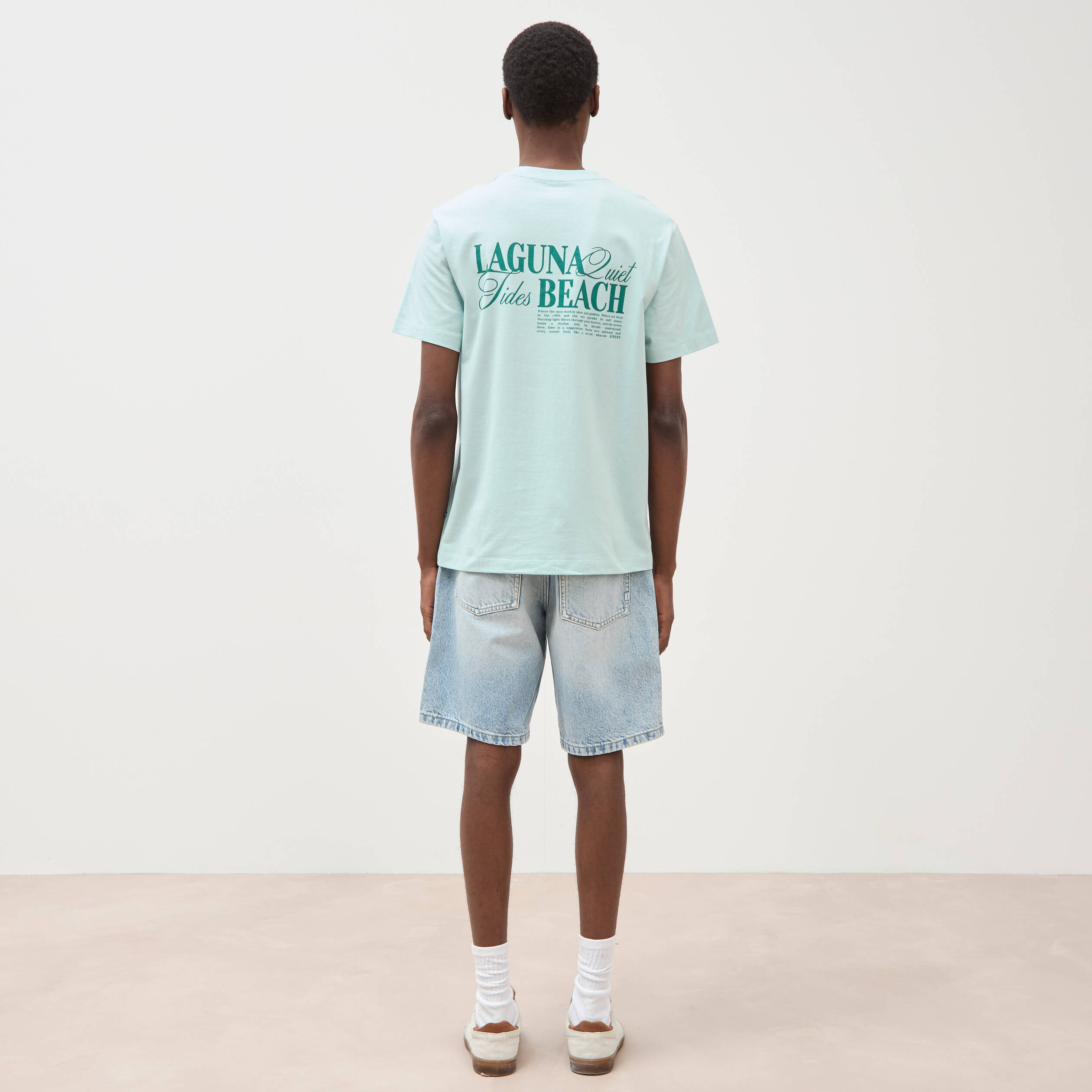 T-shirt en coton bleu gris homme