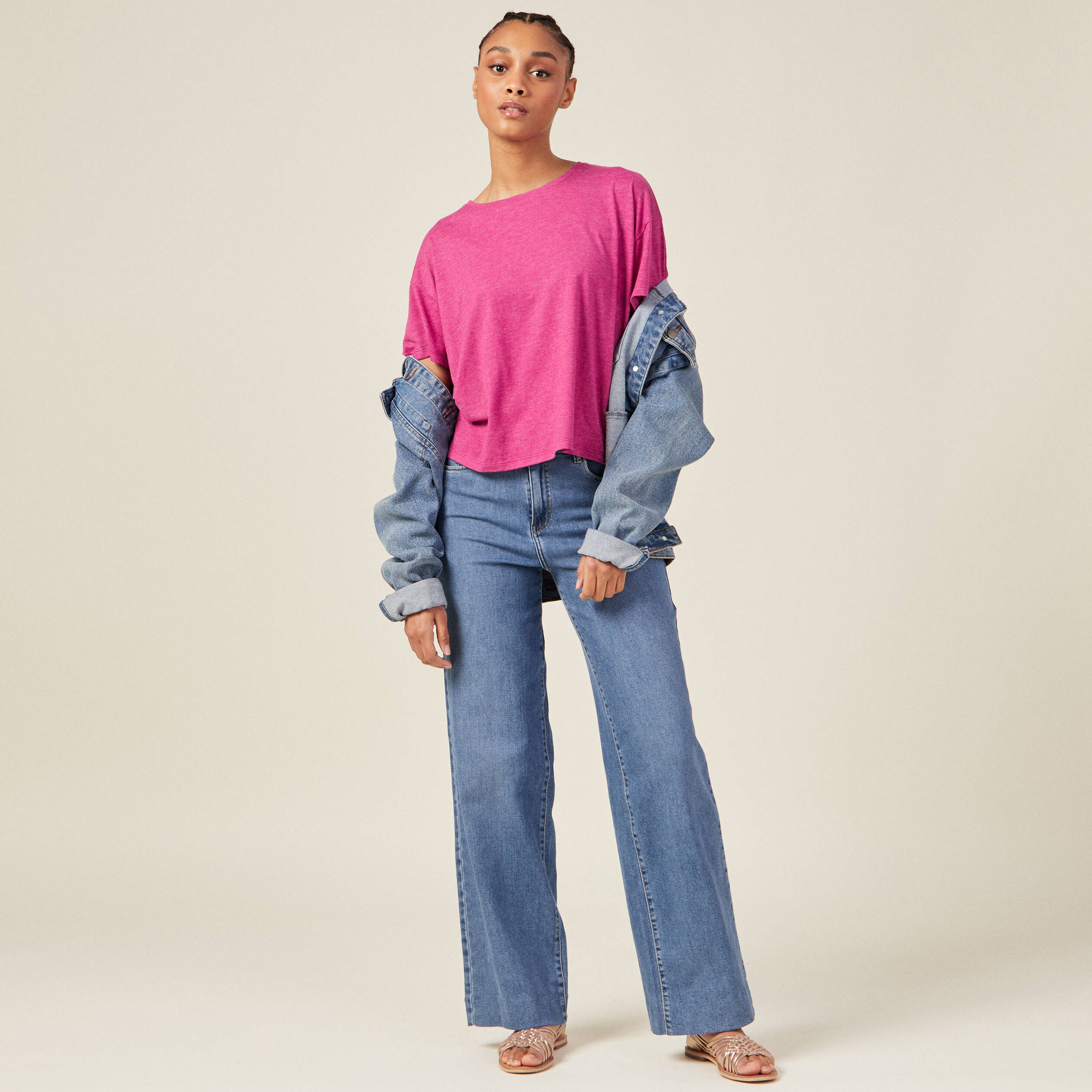t shirt manches courtes violet clair femme T-shirt manches courtes violet clair femme