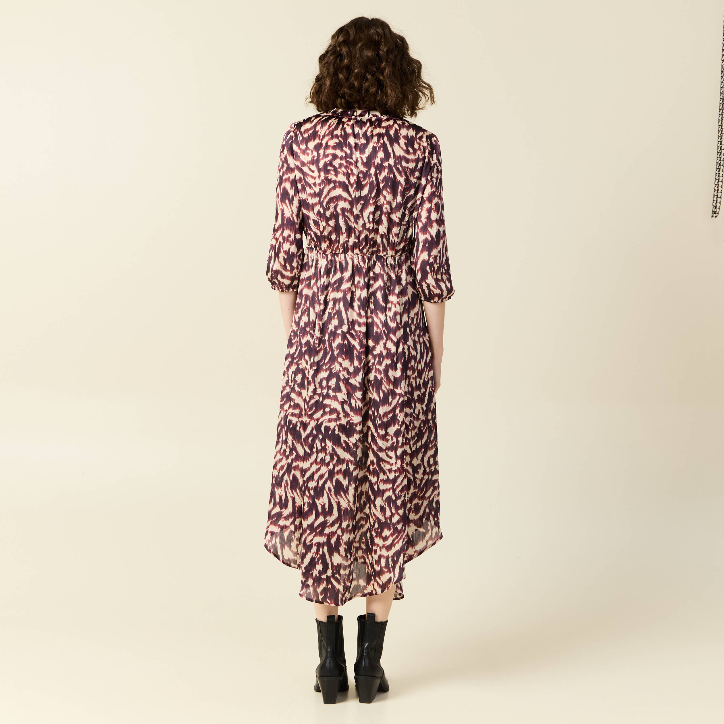 robe longue evasee fluide marron femme Robe longue évasée fluide marron femme