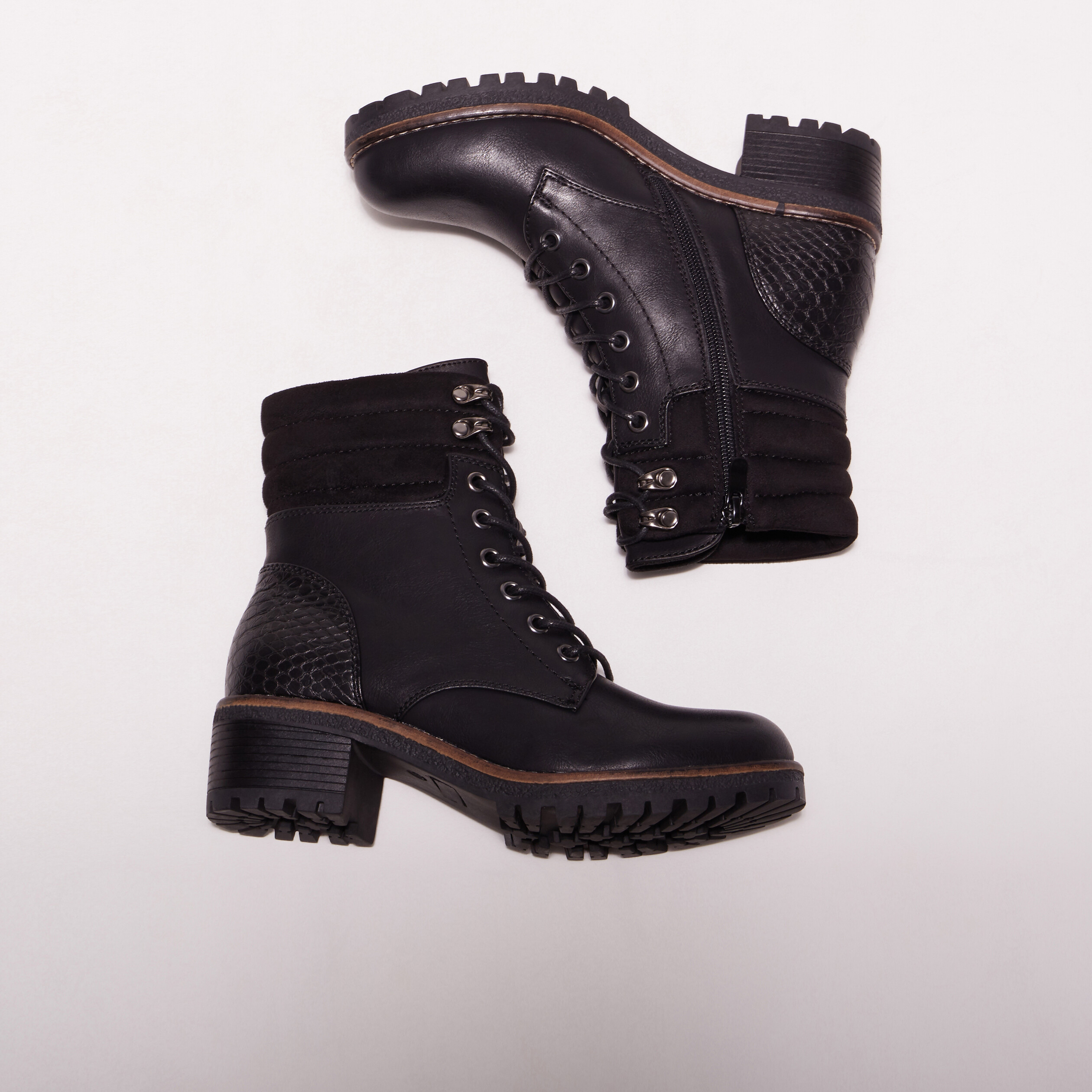 Bottines crantées noir femme