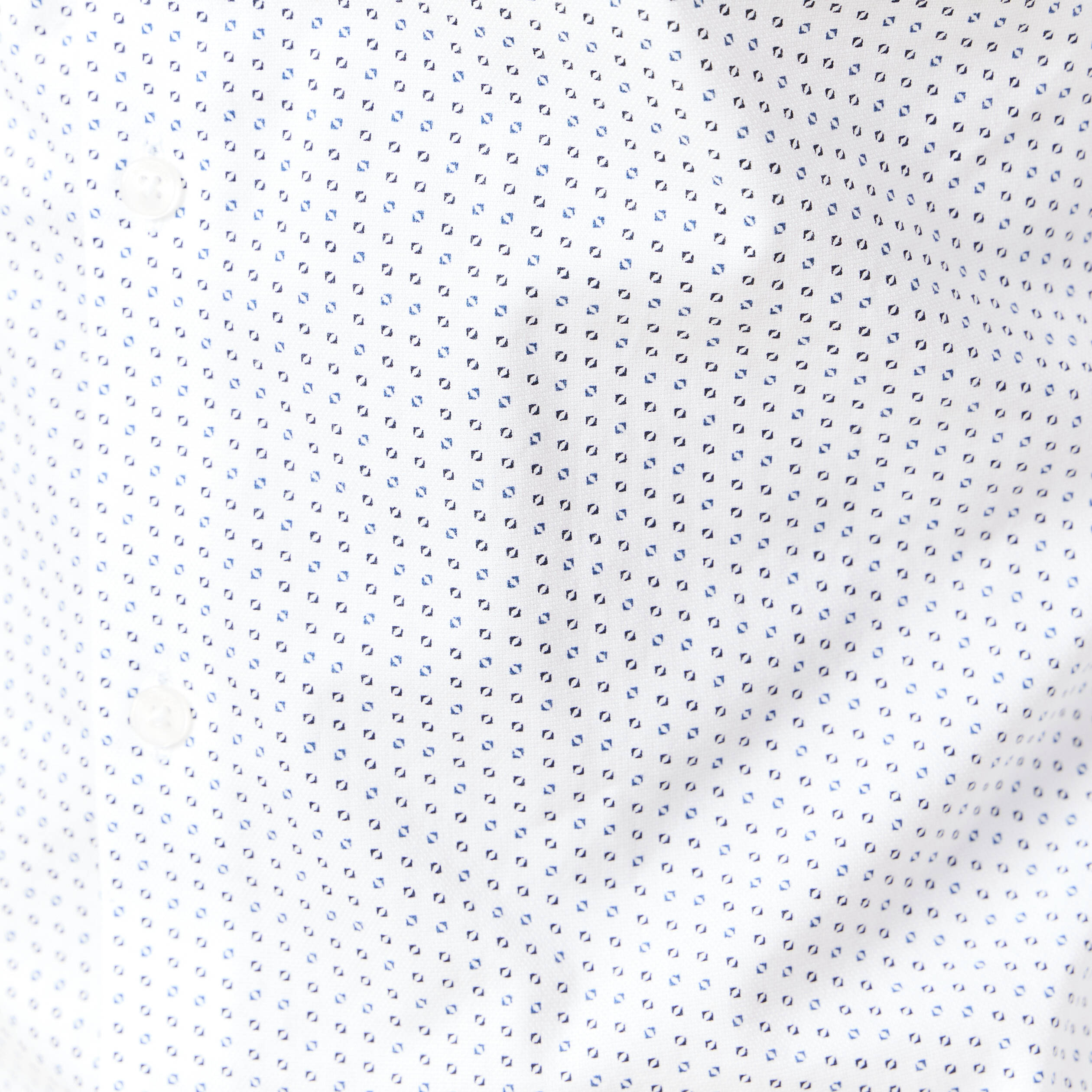 Chemise cintr&eacute;e en coton manches longues blanc homme