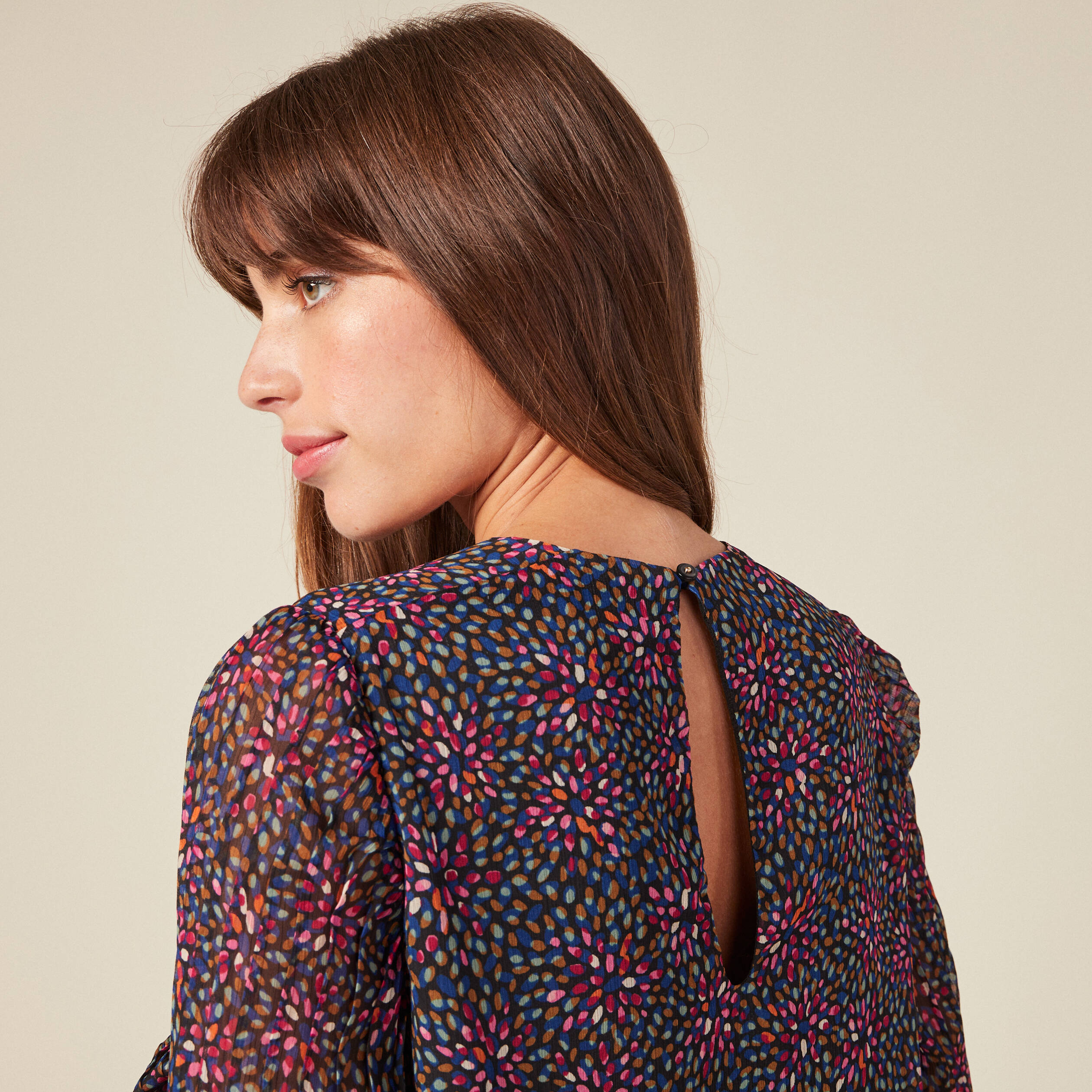 blouse eco responsable multicolore femme Blouse éco-responsable multicolore femme