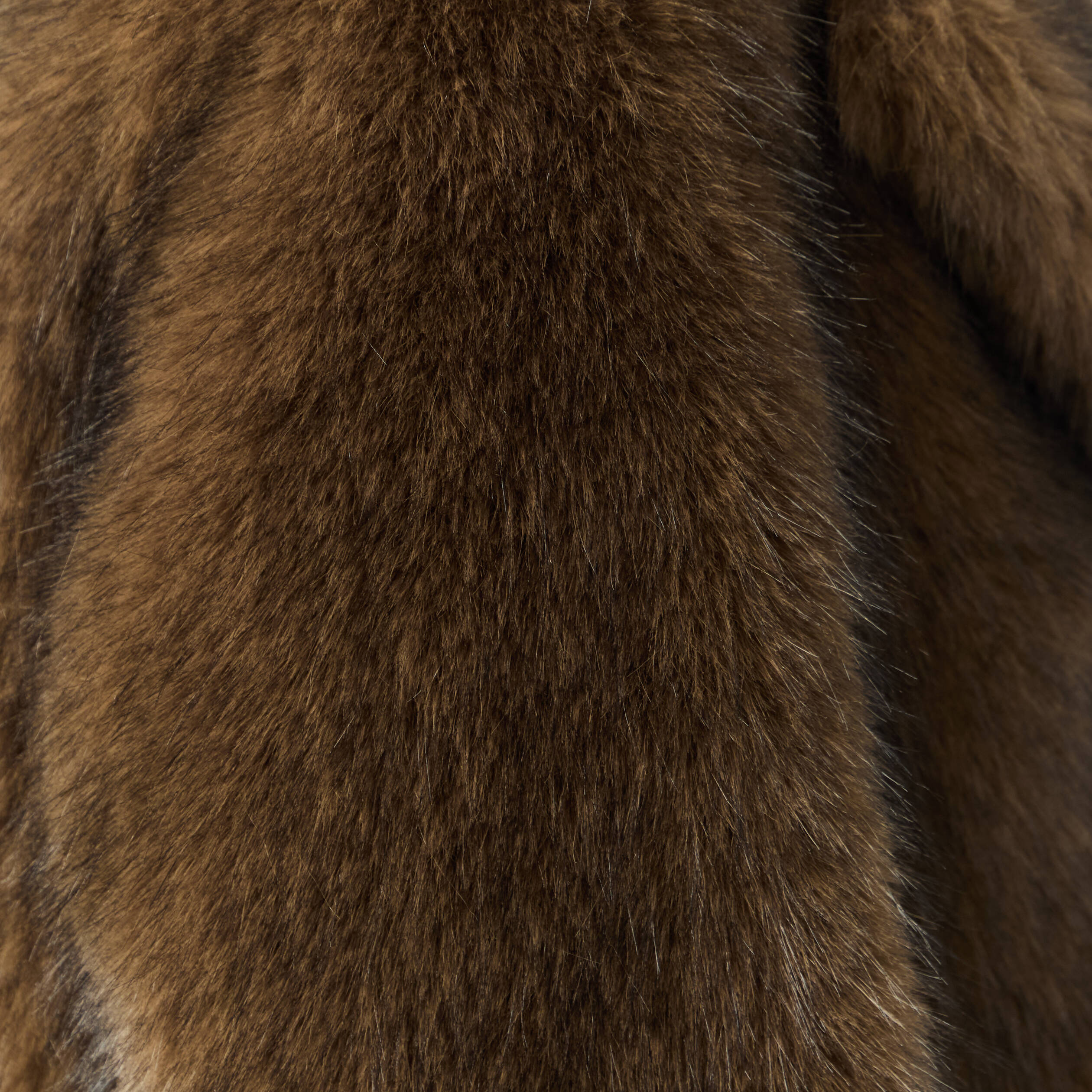 Manteau manches longues doubl&eacute; marron femme