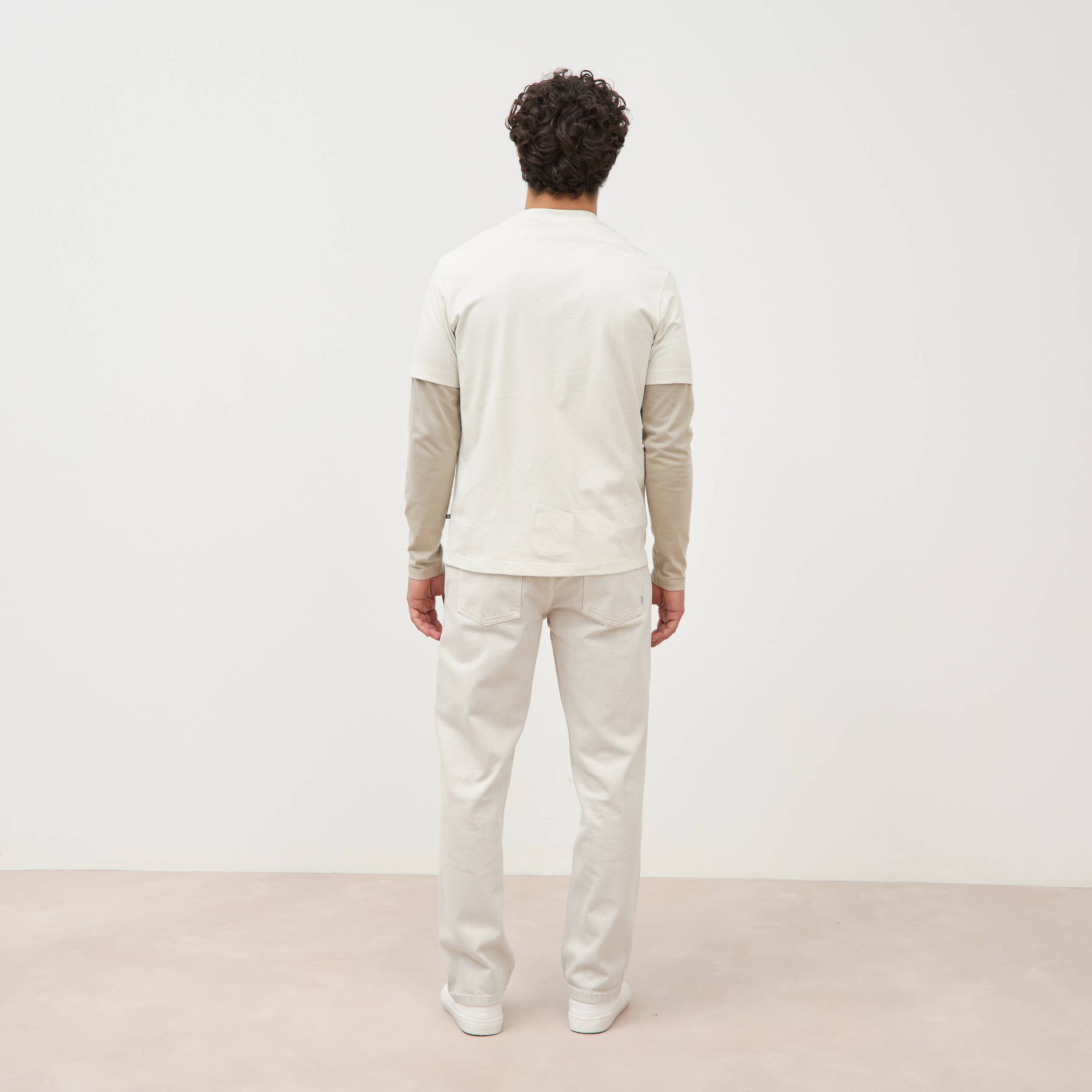 T-shirt en coton manches courtes gris clair homme