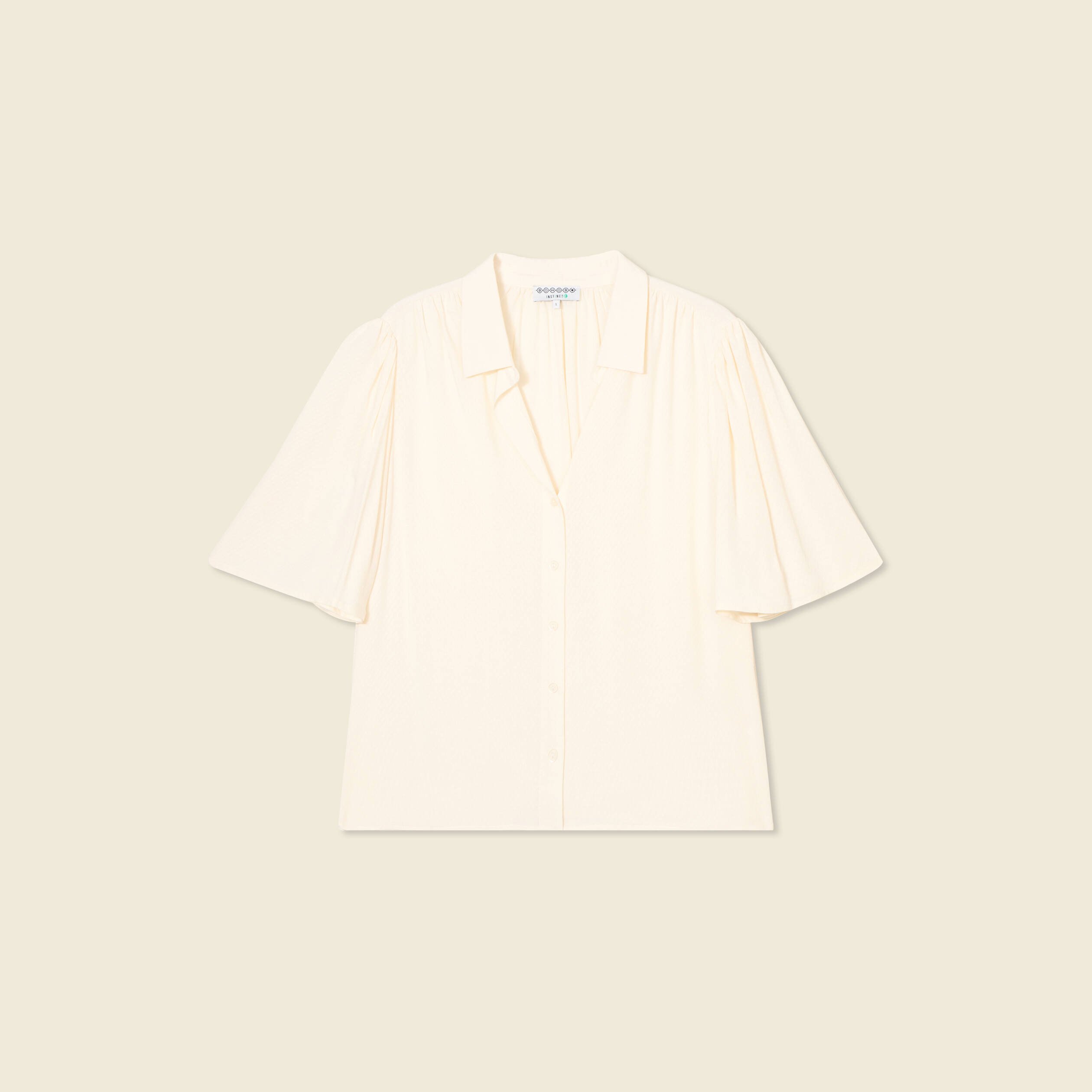 Chemise manches courtes creme femme