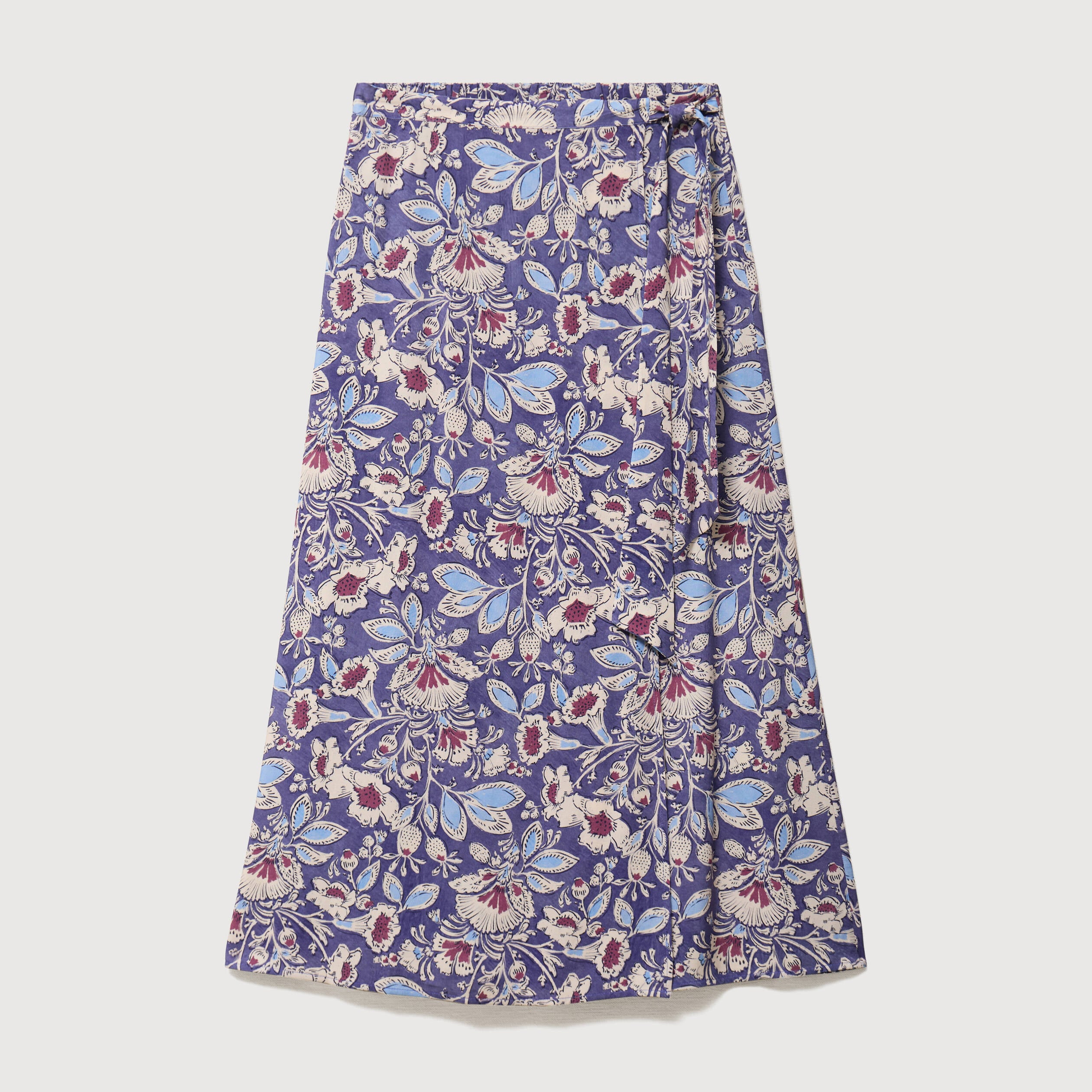 Jupe fluide bleu femme