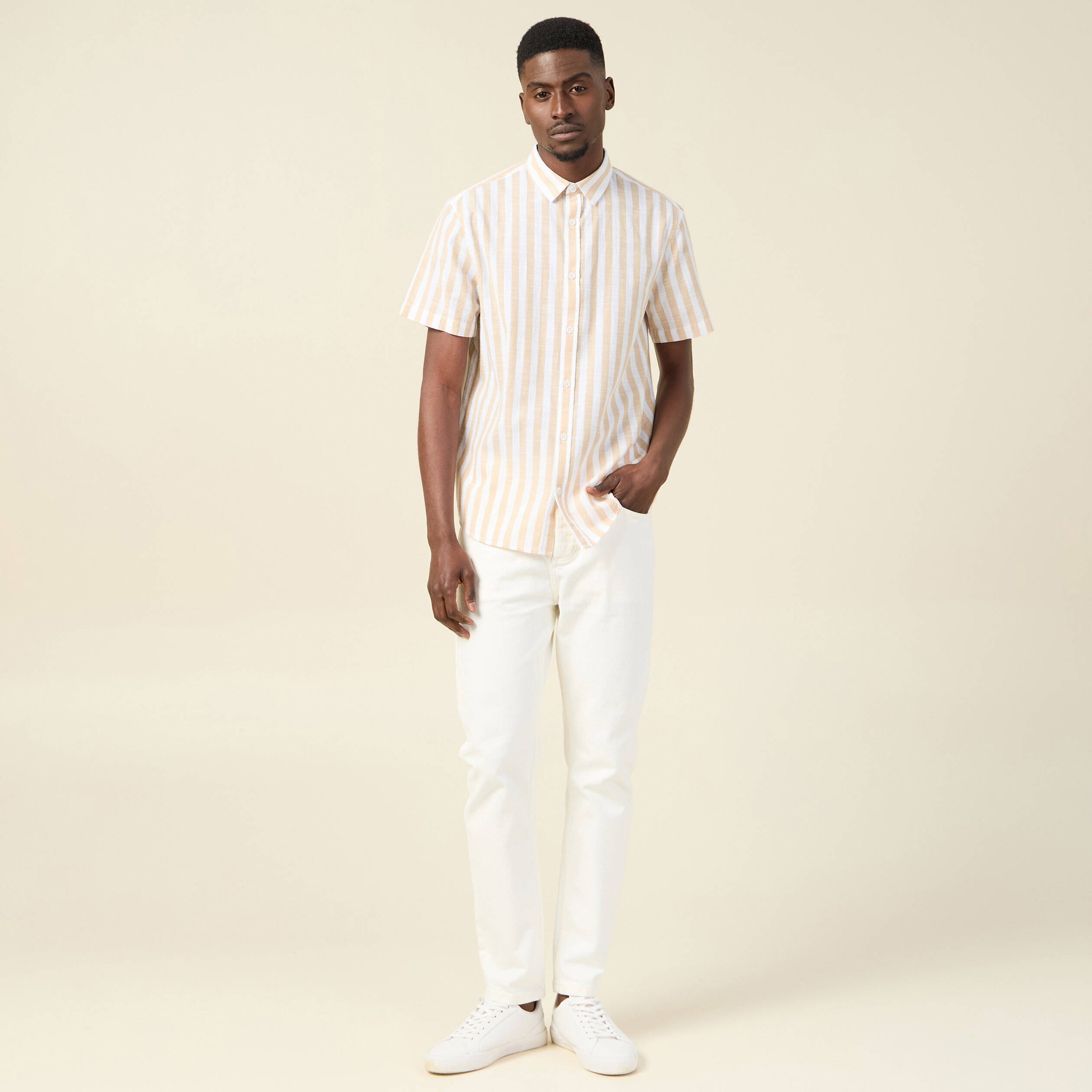 chemise manches courtes beige homme Chemise manches courtes beige homme