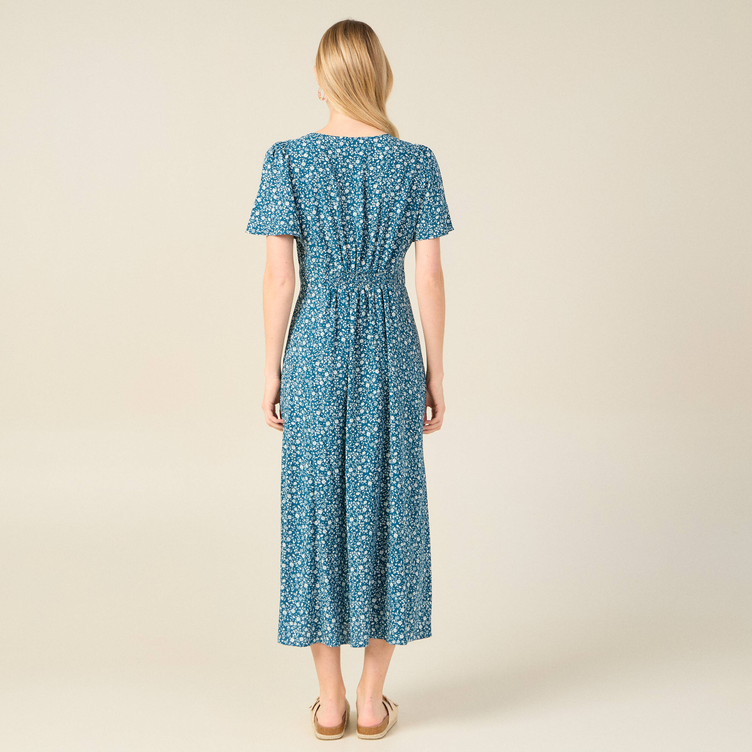 robe longue eco responsable bleu femme Robe longue éco-responsable bleu femme