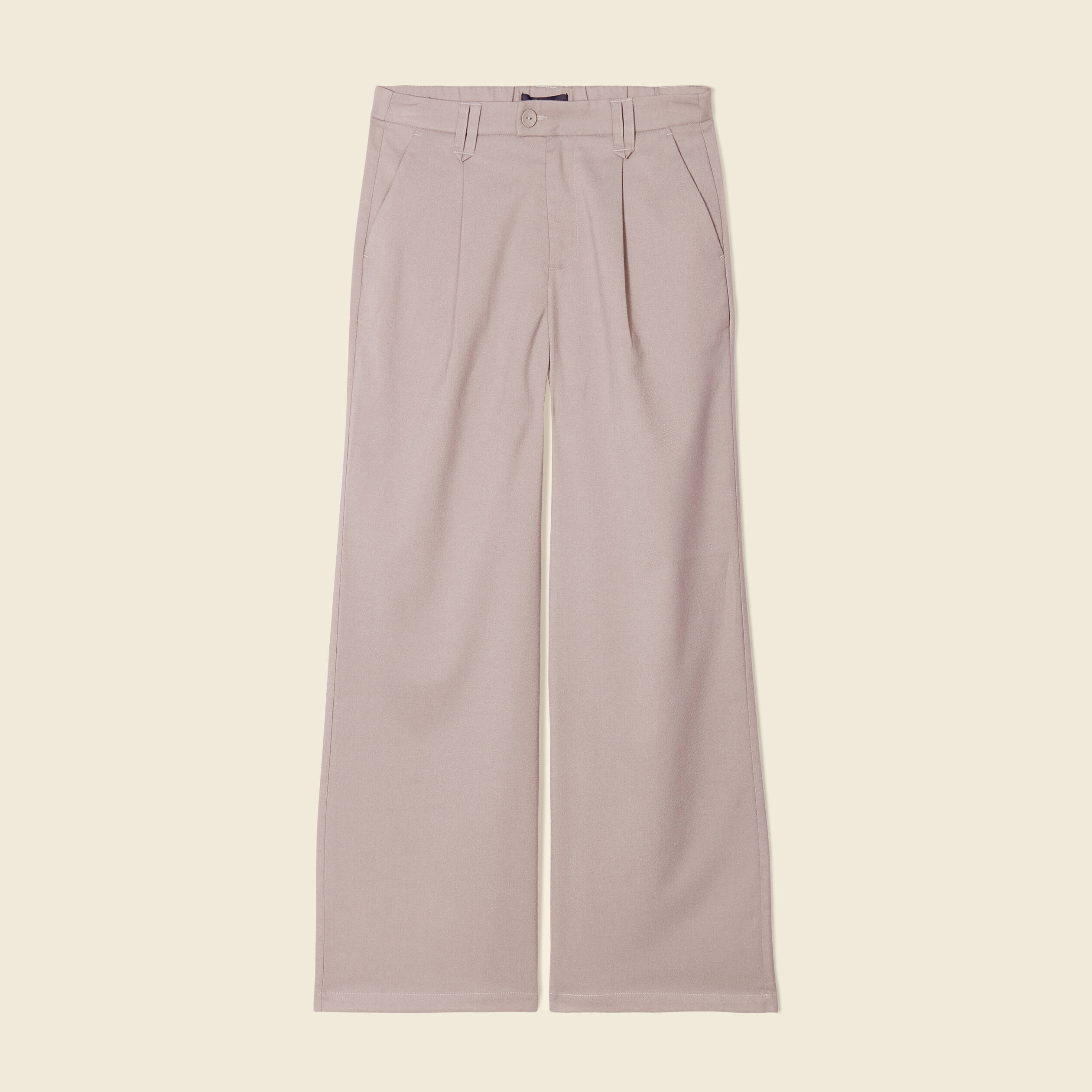 pantalon large avec pinces gris femme Pantalon large avec pinces gris femme