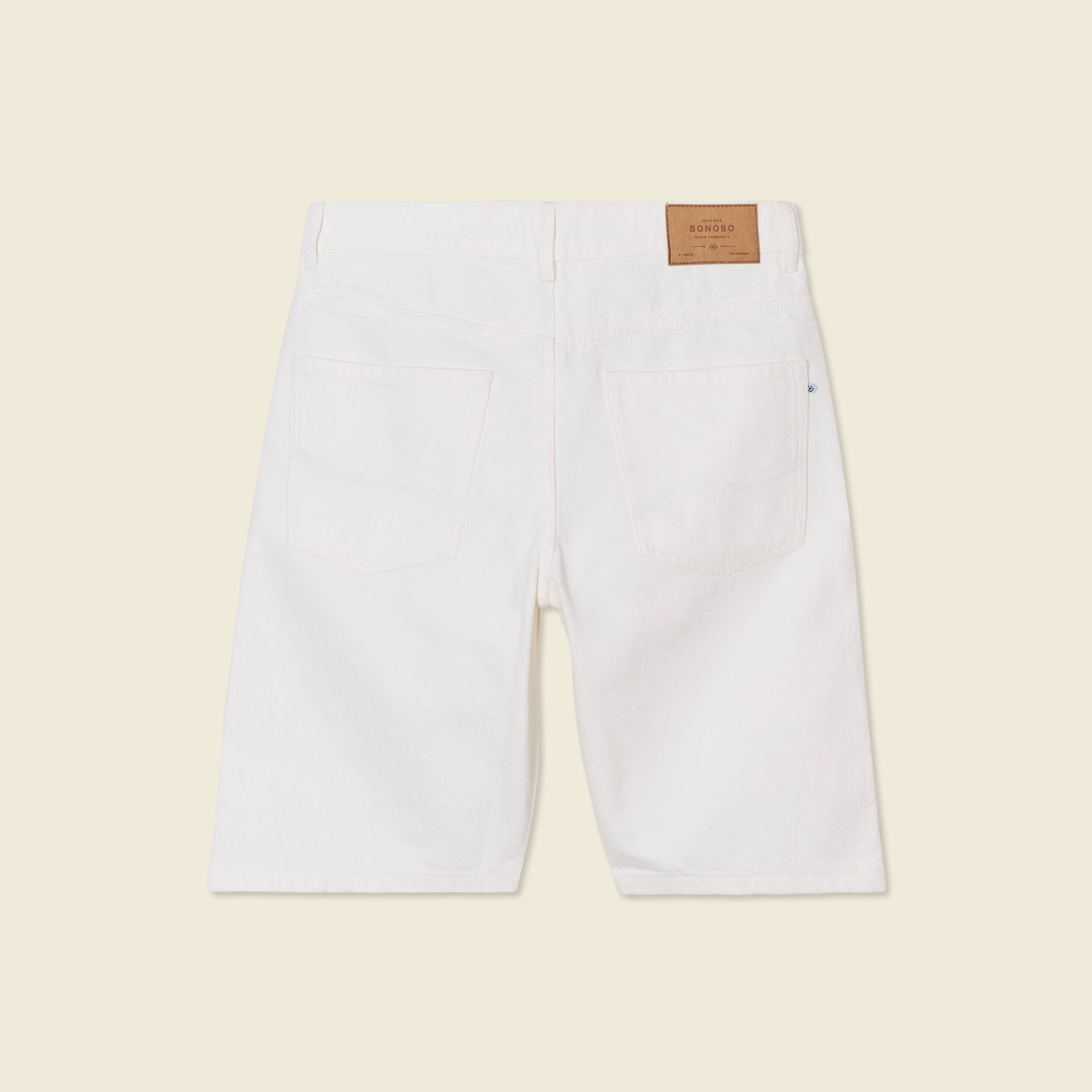 short straight en jean denim blanc homme Short straight en jean denim blanc homme
