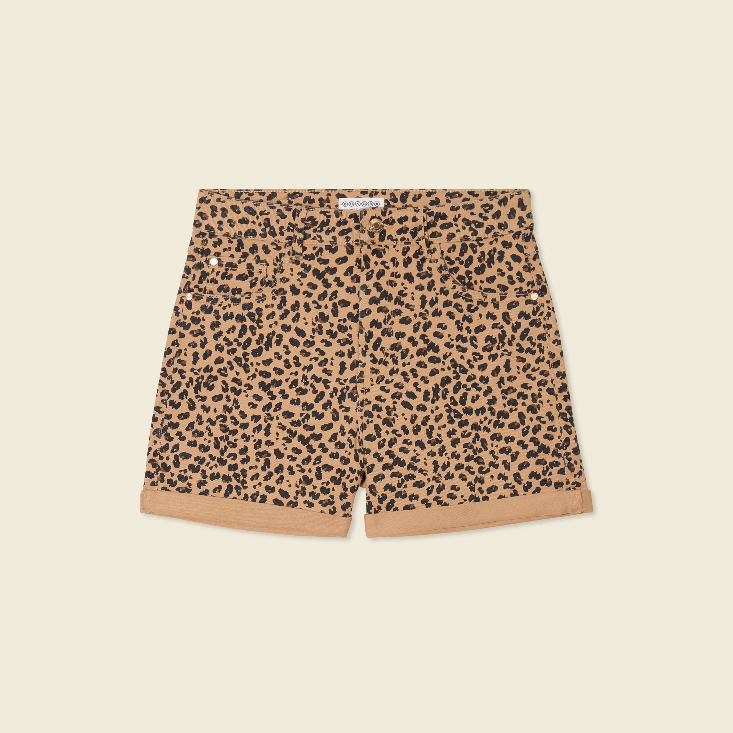 short mom taille haute camel femme Short mom taille haute camel femme