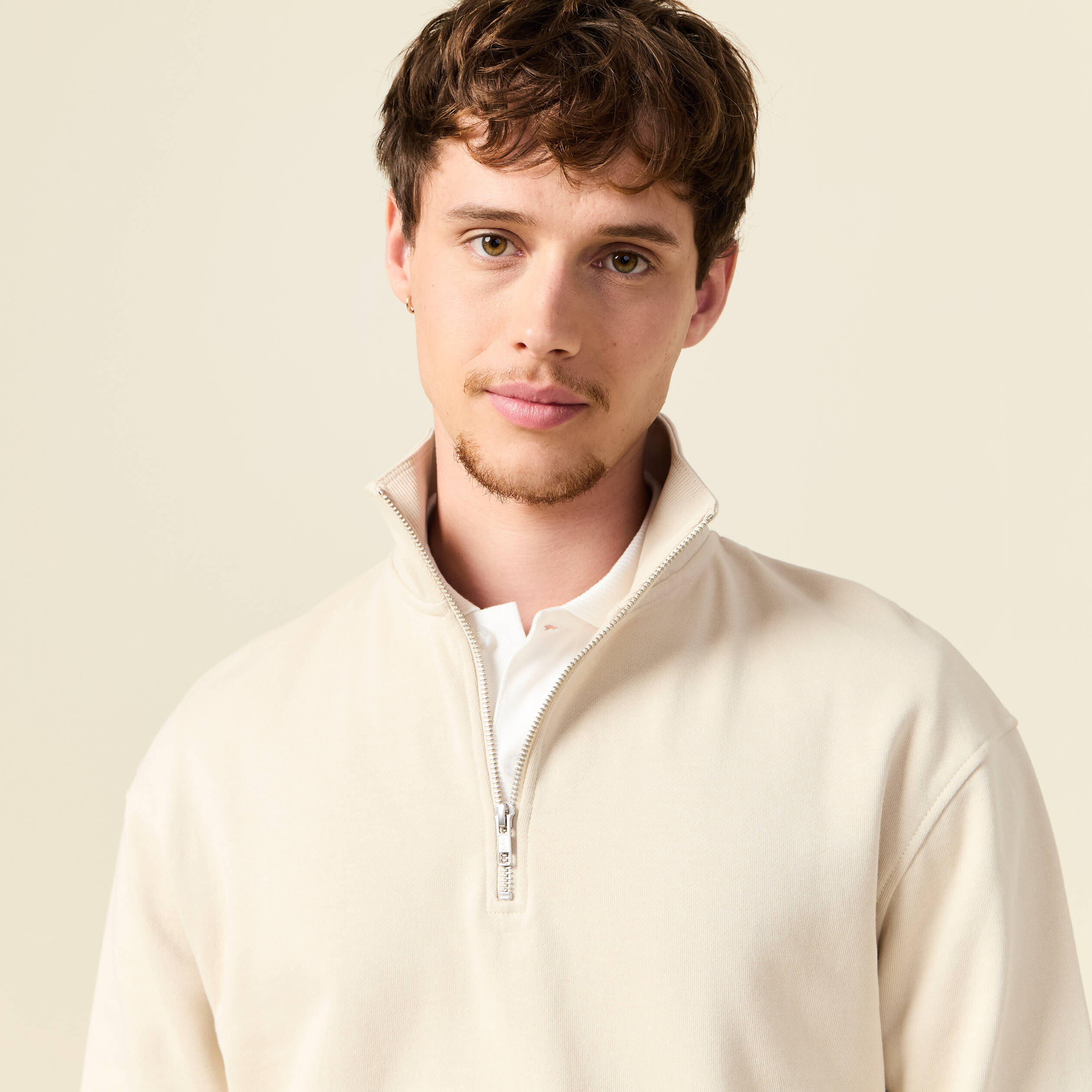 Sweat manches longues en coton sable homme