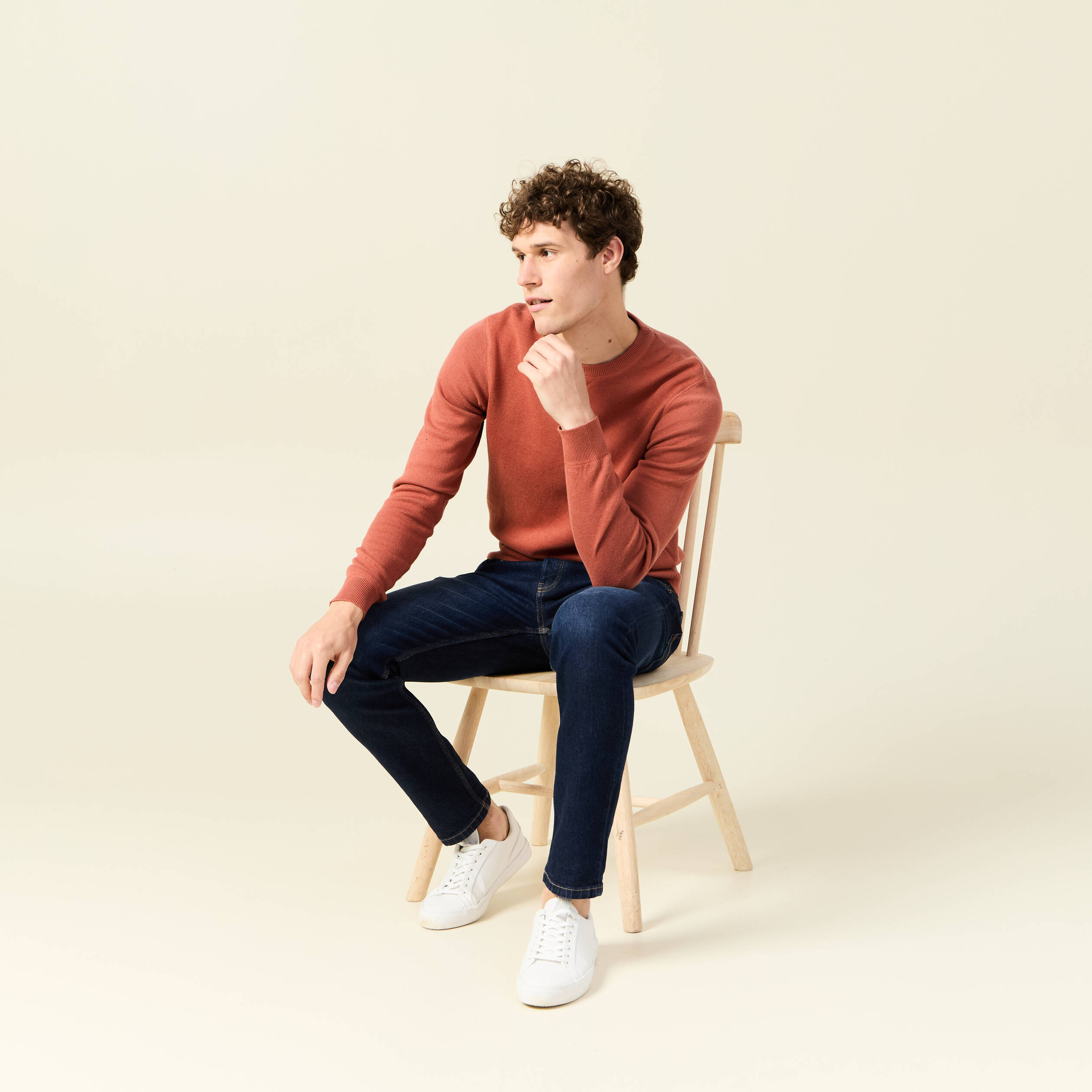 Pull manches longues rouge homme Bonobo