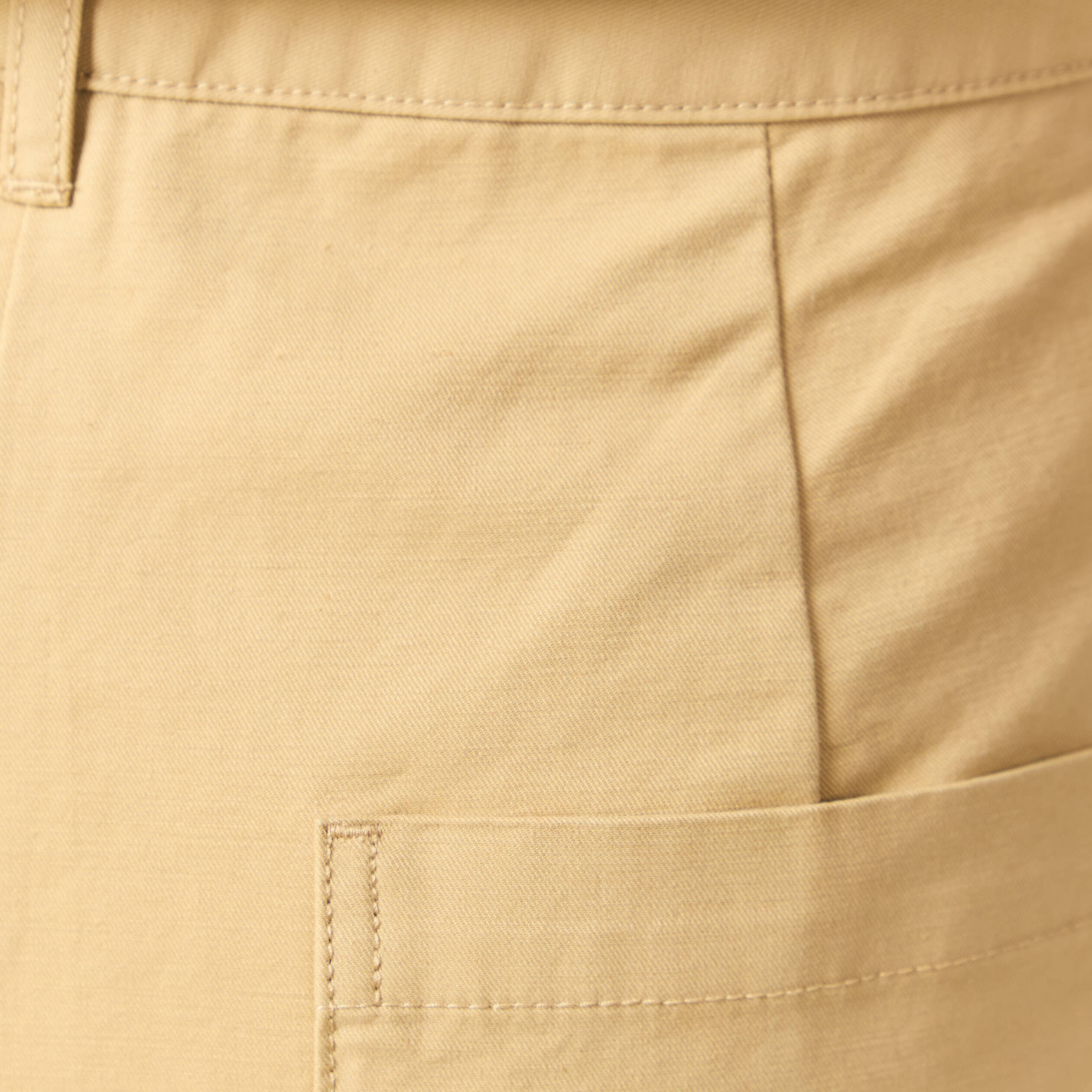 Pantalon large taille haute beige femme