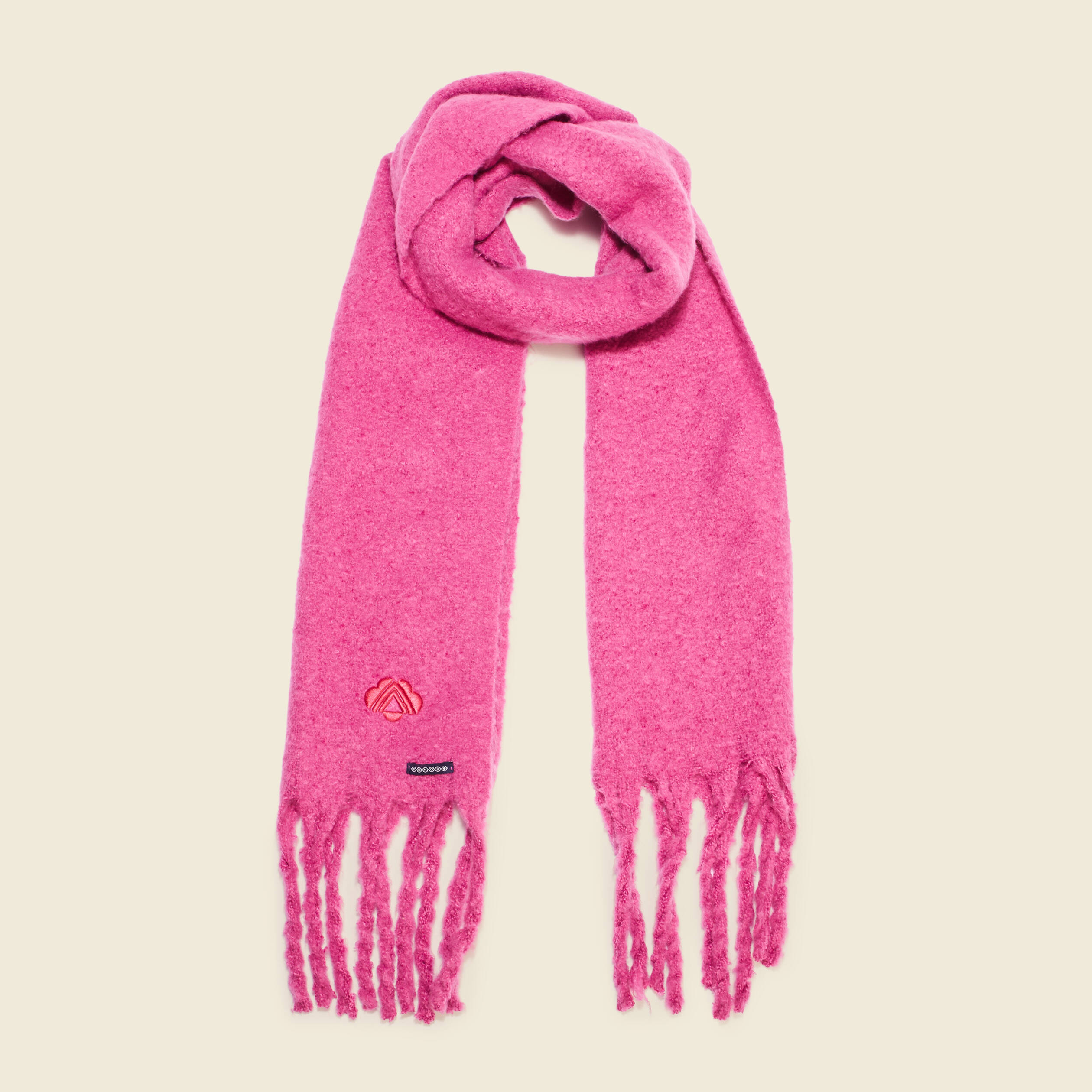 Écharpe à franges mauve femme